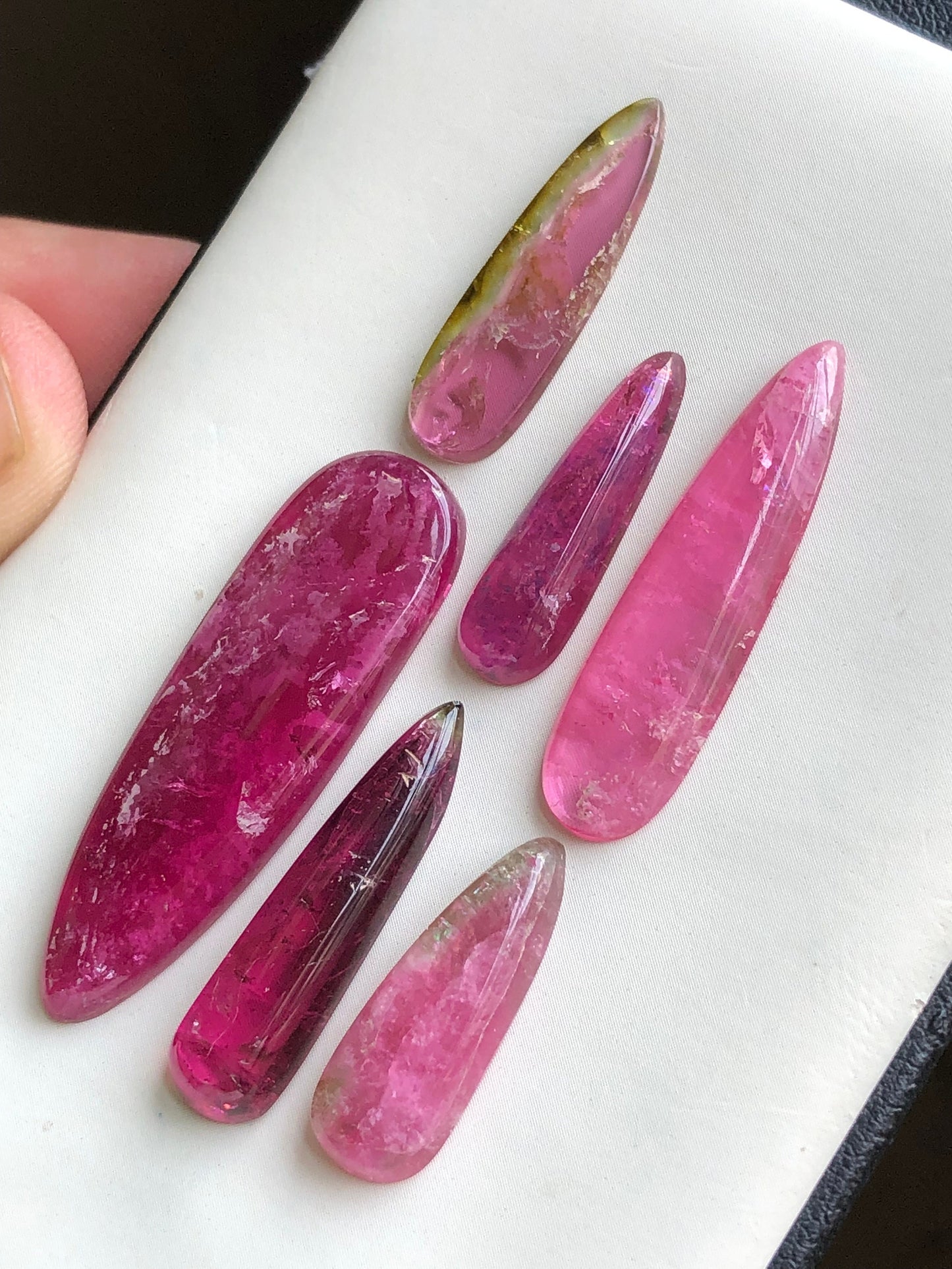 Pink tourmaline cabochons lot origin Afghanistan kunar mines