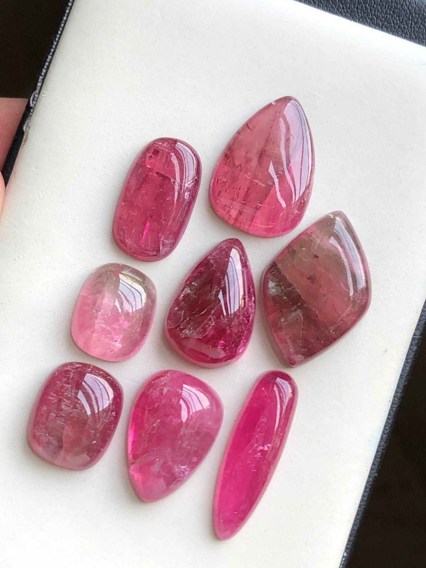 Pink tourmaline cabochons lot origin Afghanistan kunar mines