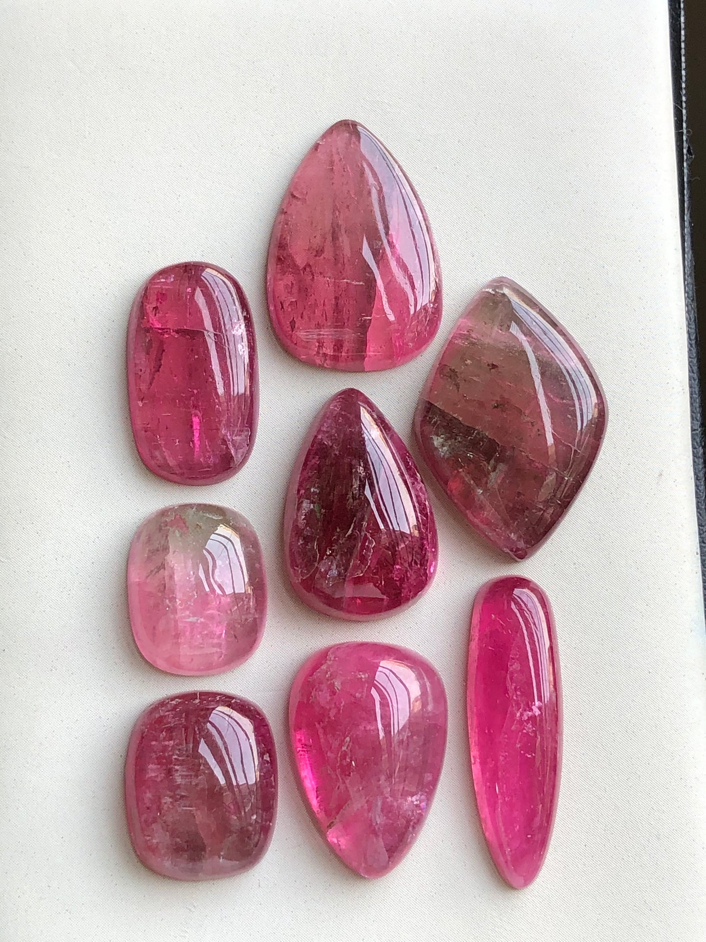 Pink tourmaline cabochons lot origin Afghanistan kunar mines