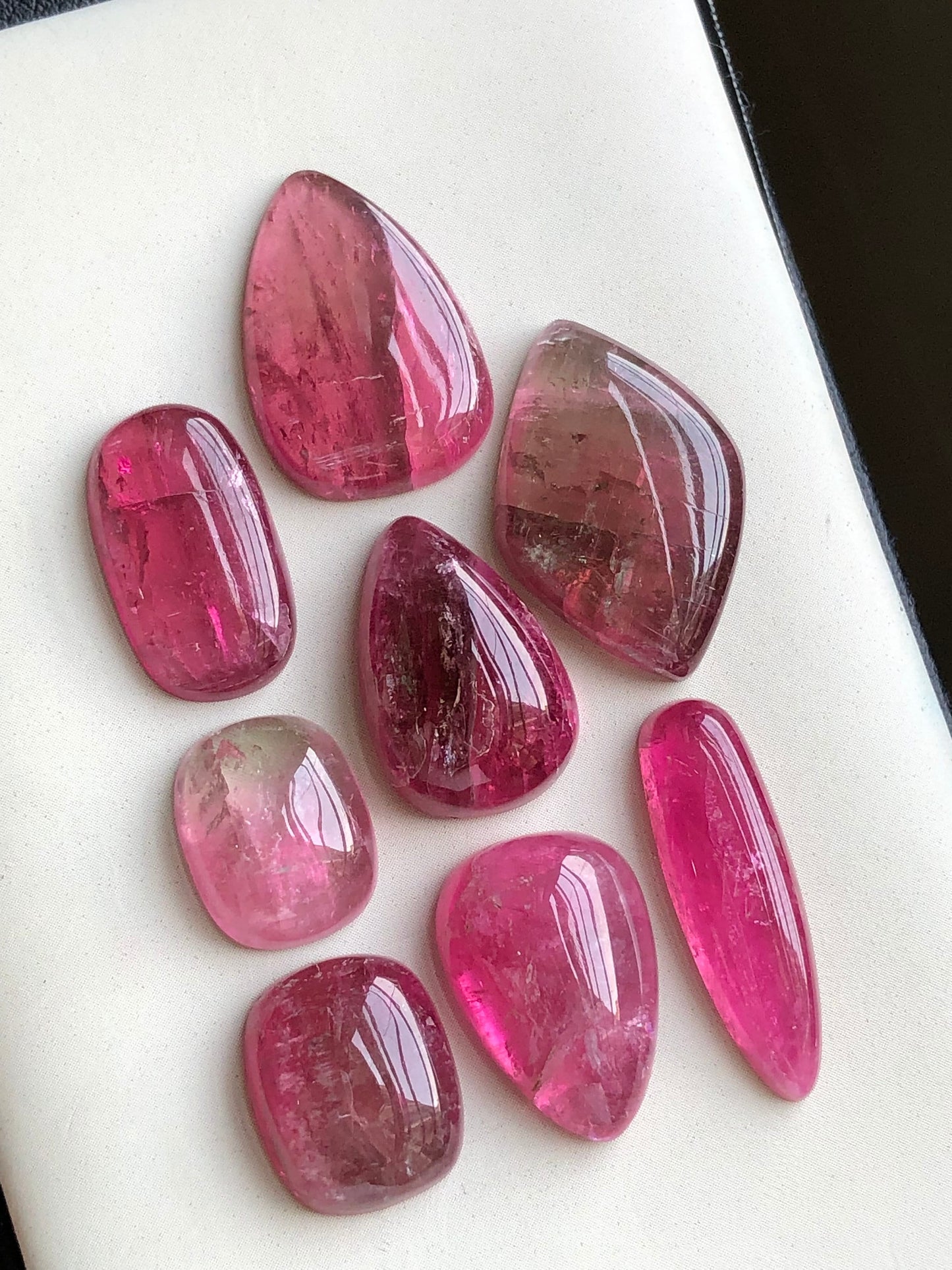 Pink tourmaline cabochons lot origin Afghanistan kunar mines