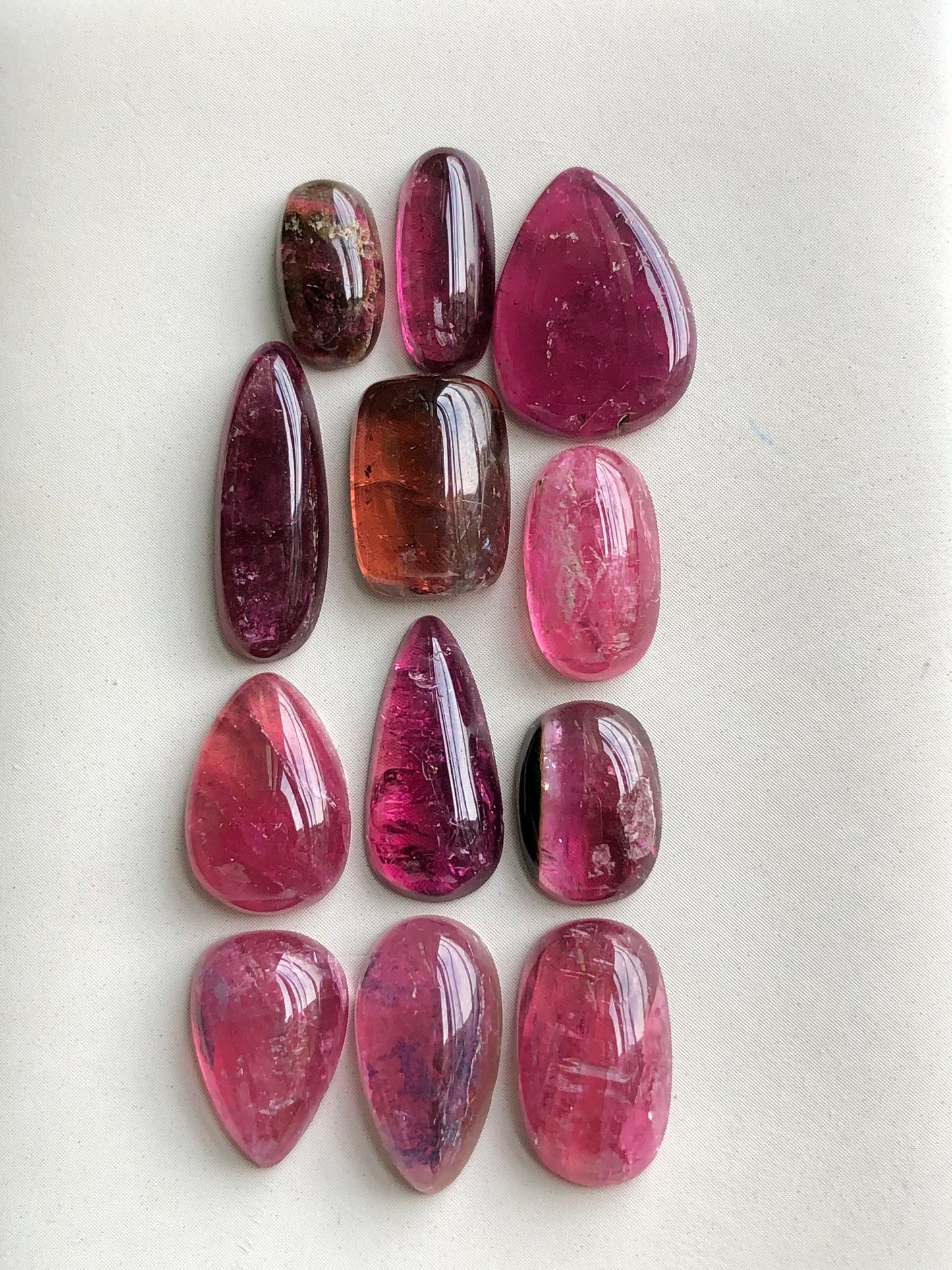 Rubilight tourmaline cabochons lot origin Afghanistan kunar mines