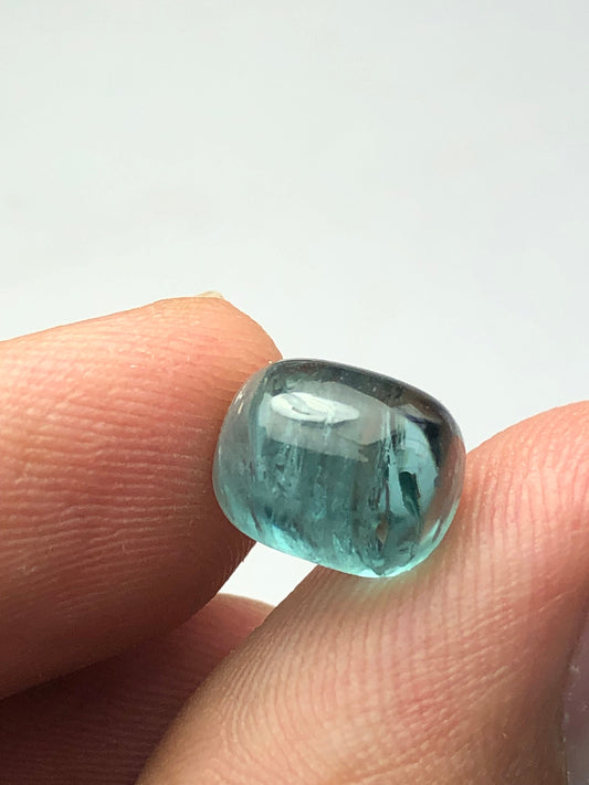 4 carat neon blue tourmaline cabochon