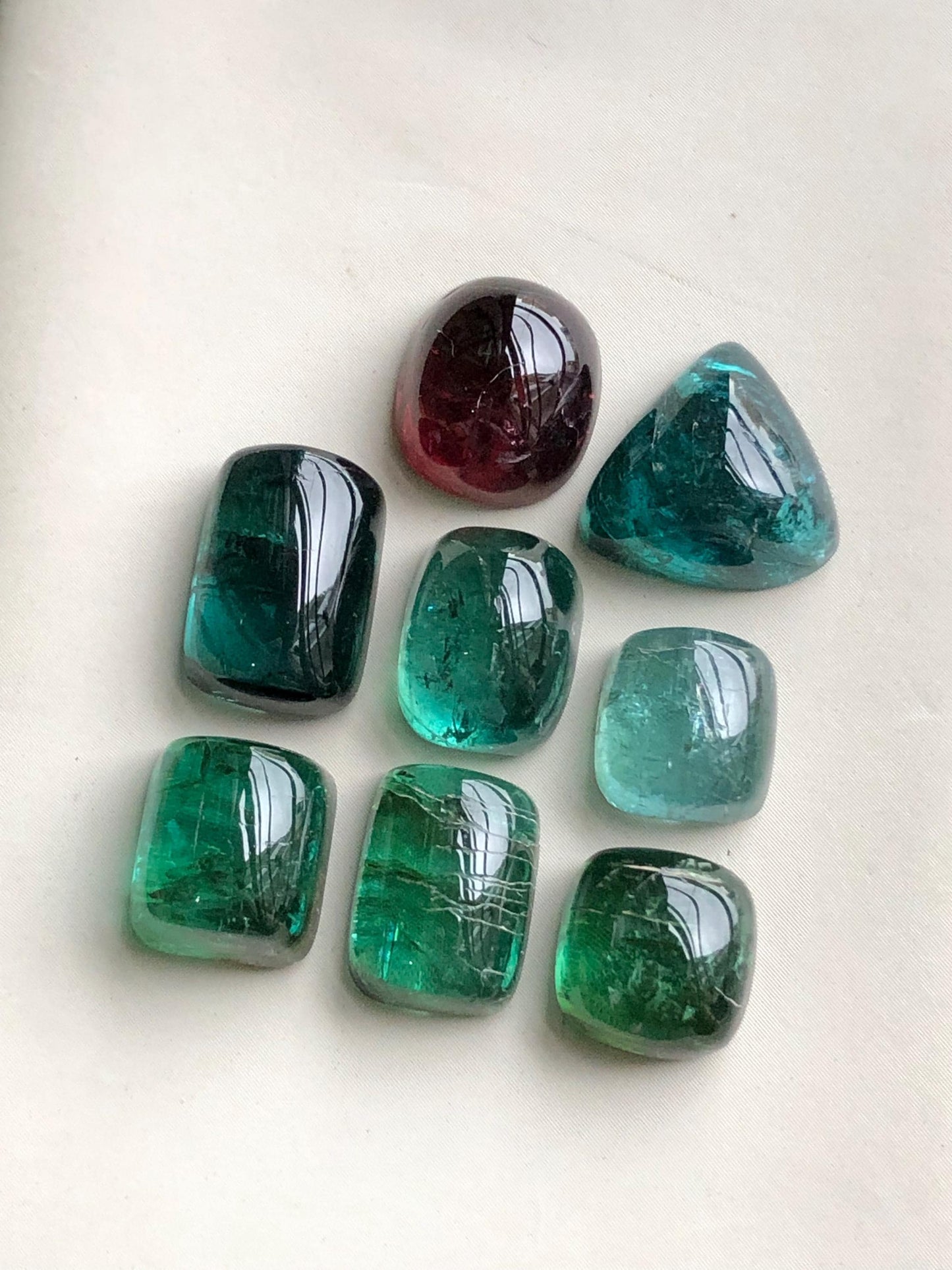 Natural tourmaline cabochons lot 54.60 carats