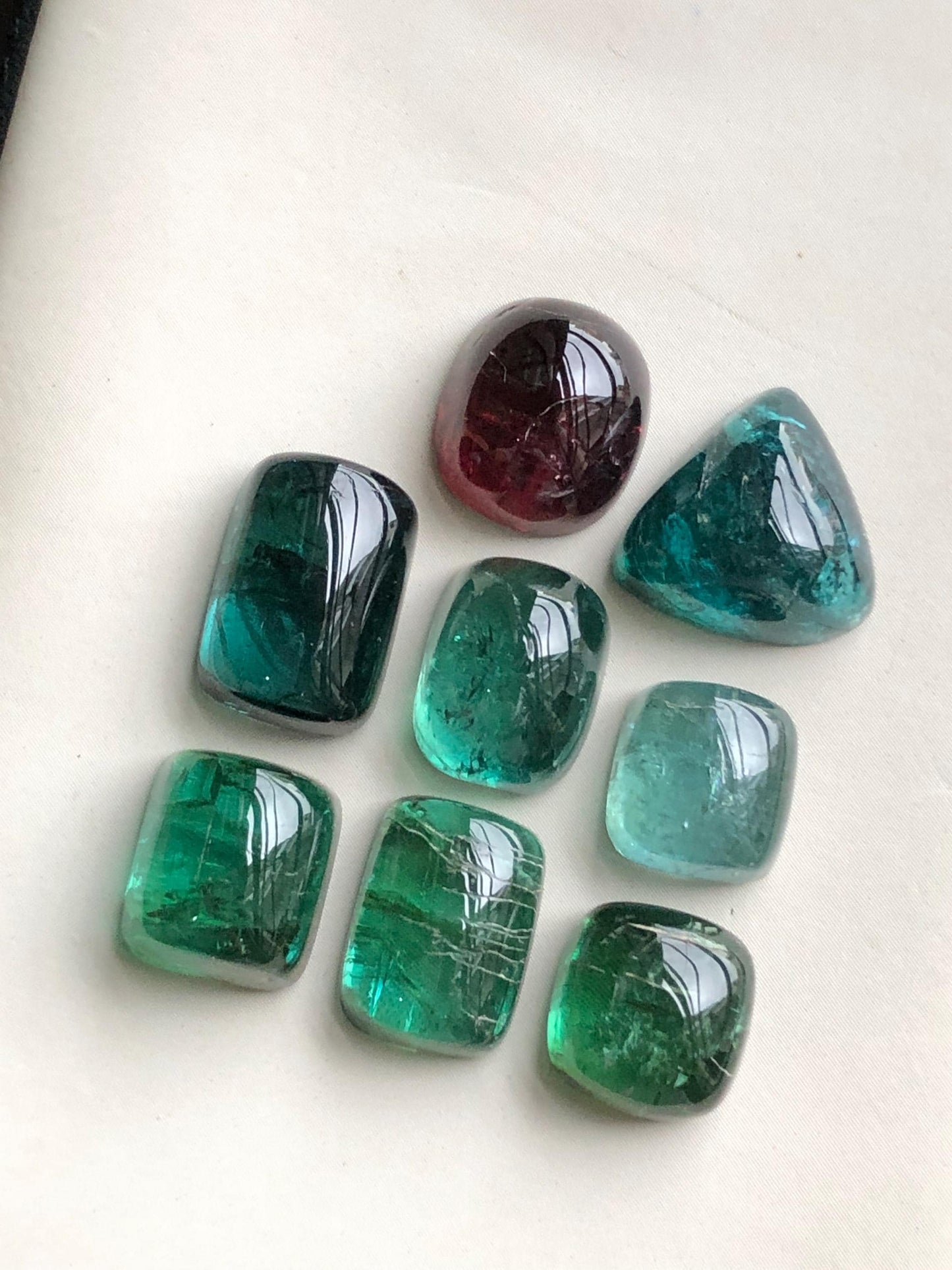 Natural tourmaline cabochons lot 54.60 carats