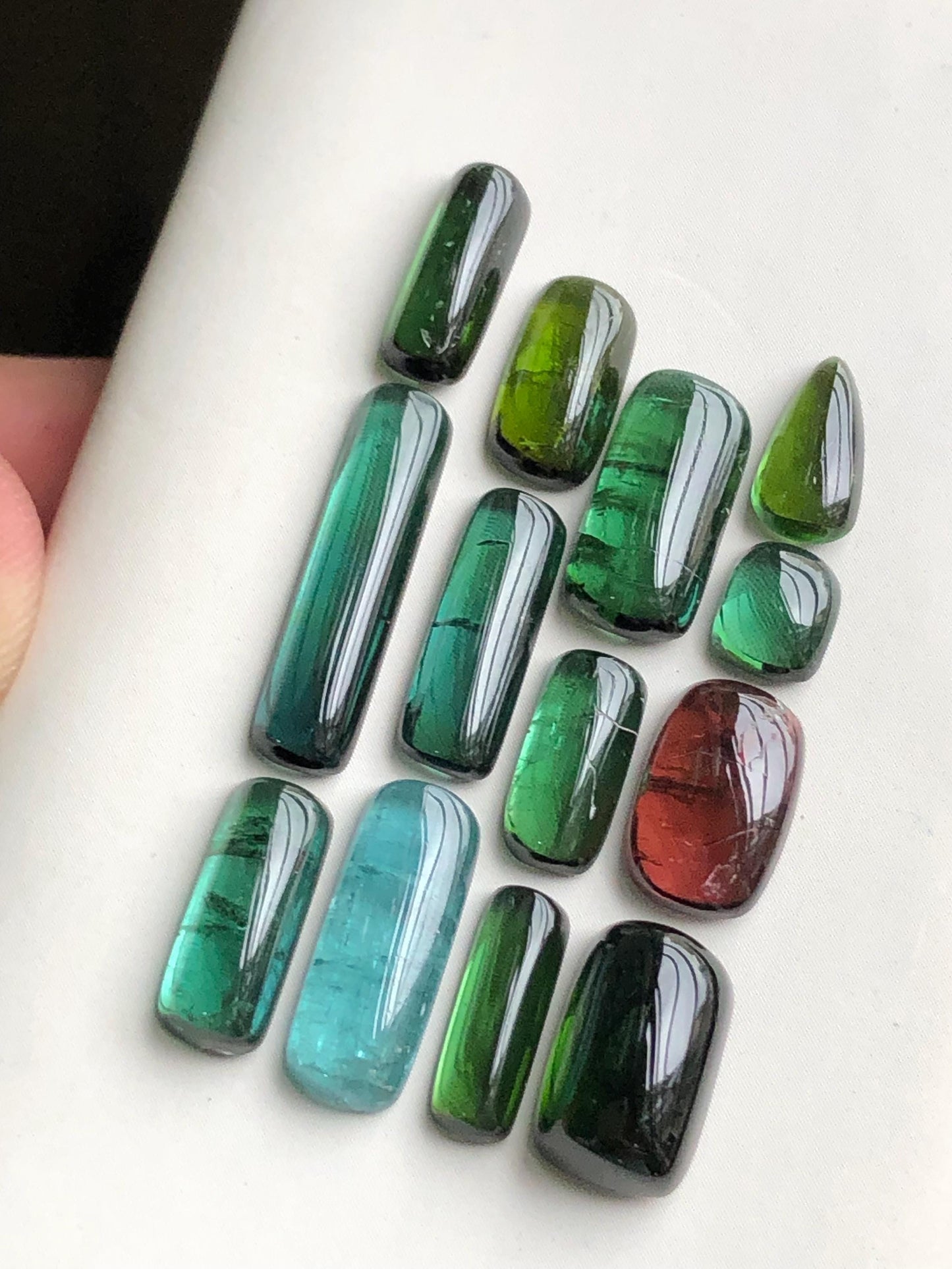 Natural tourmaline cabochons lot 27 carats