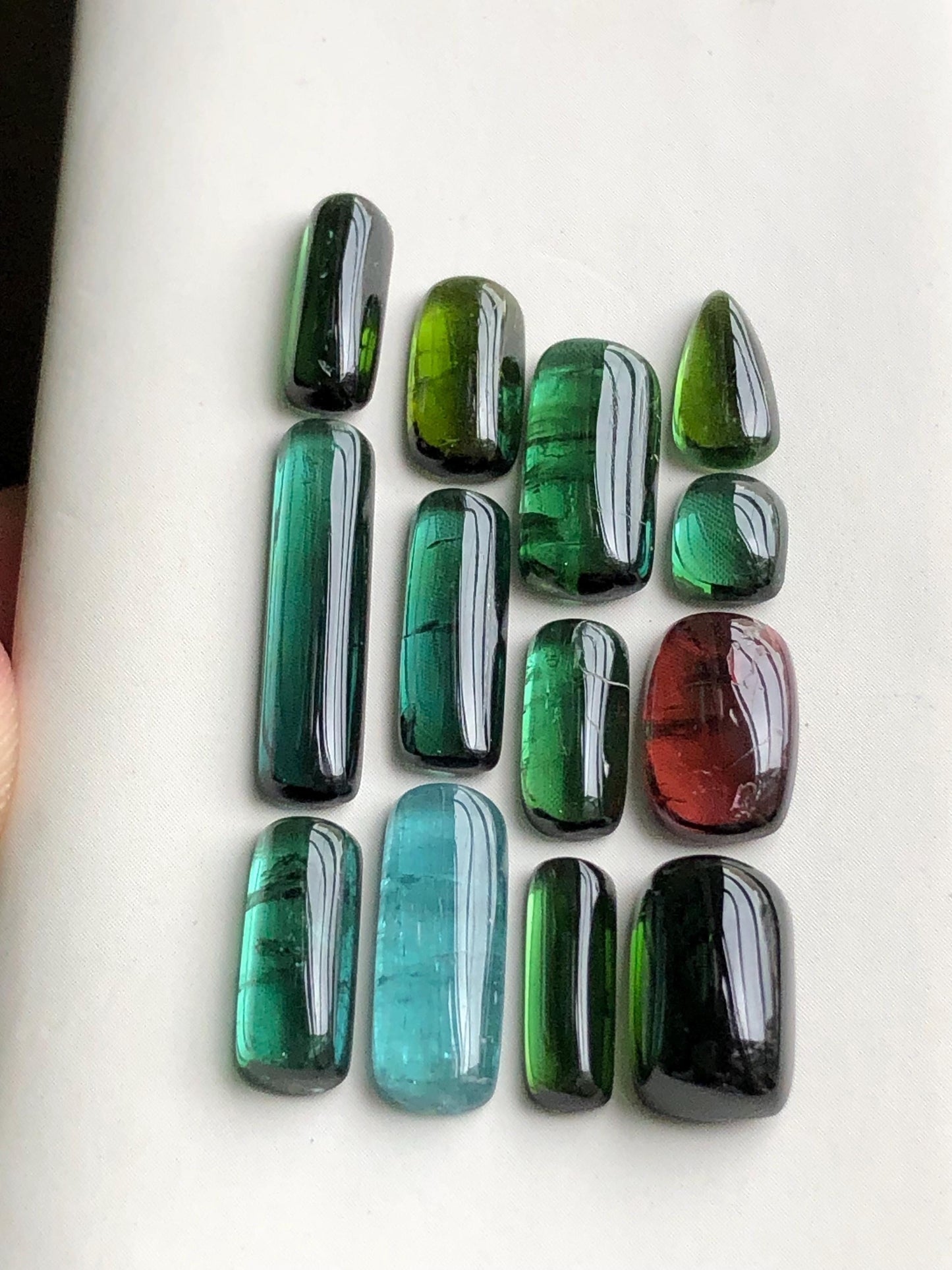 Natural tourmaline cabochons lot 27 carats