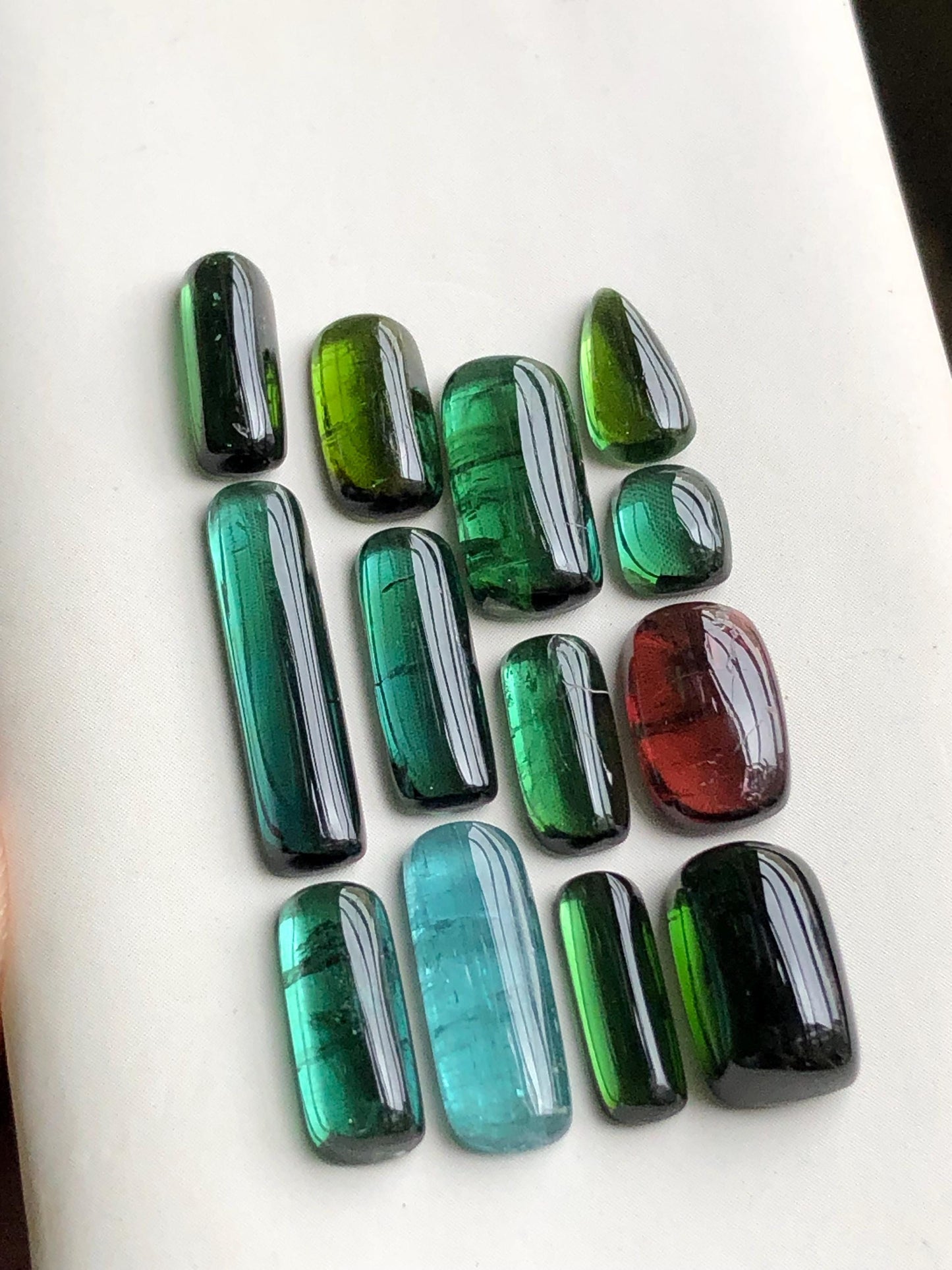 Natural tourmaline cabochons lot 27 carats