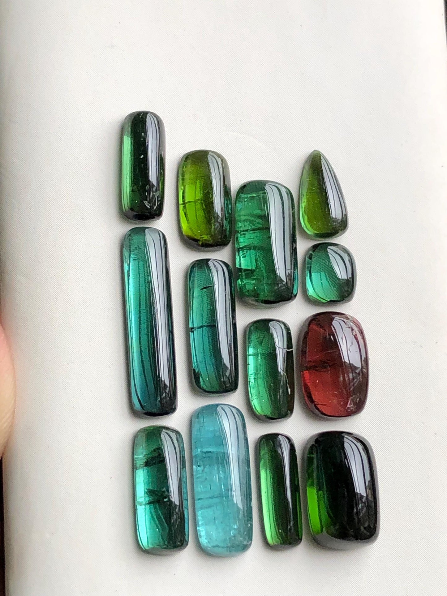 Natural tourmaline cabochons lot 27 carats