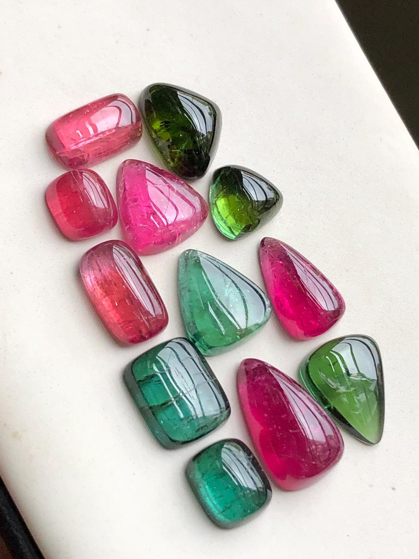 Multi colours tourmaline cabochons lot 37 carats