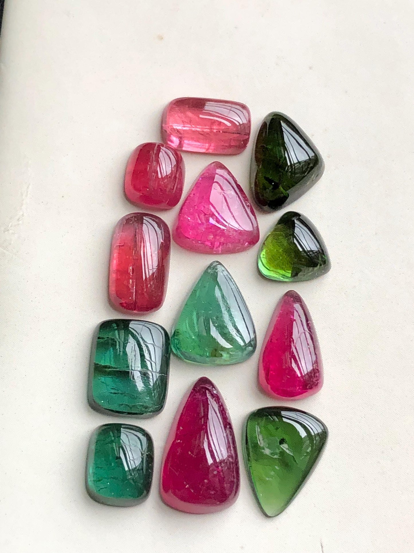 Multi colours tourmaline cabochons lot 37 carats