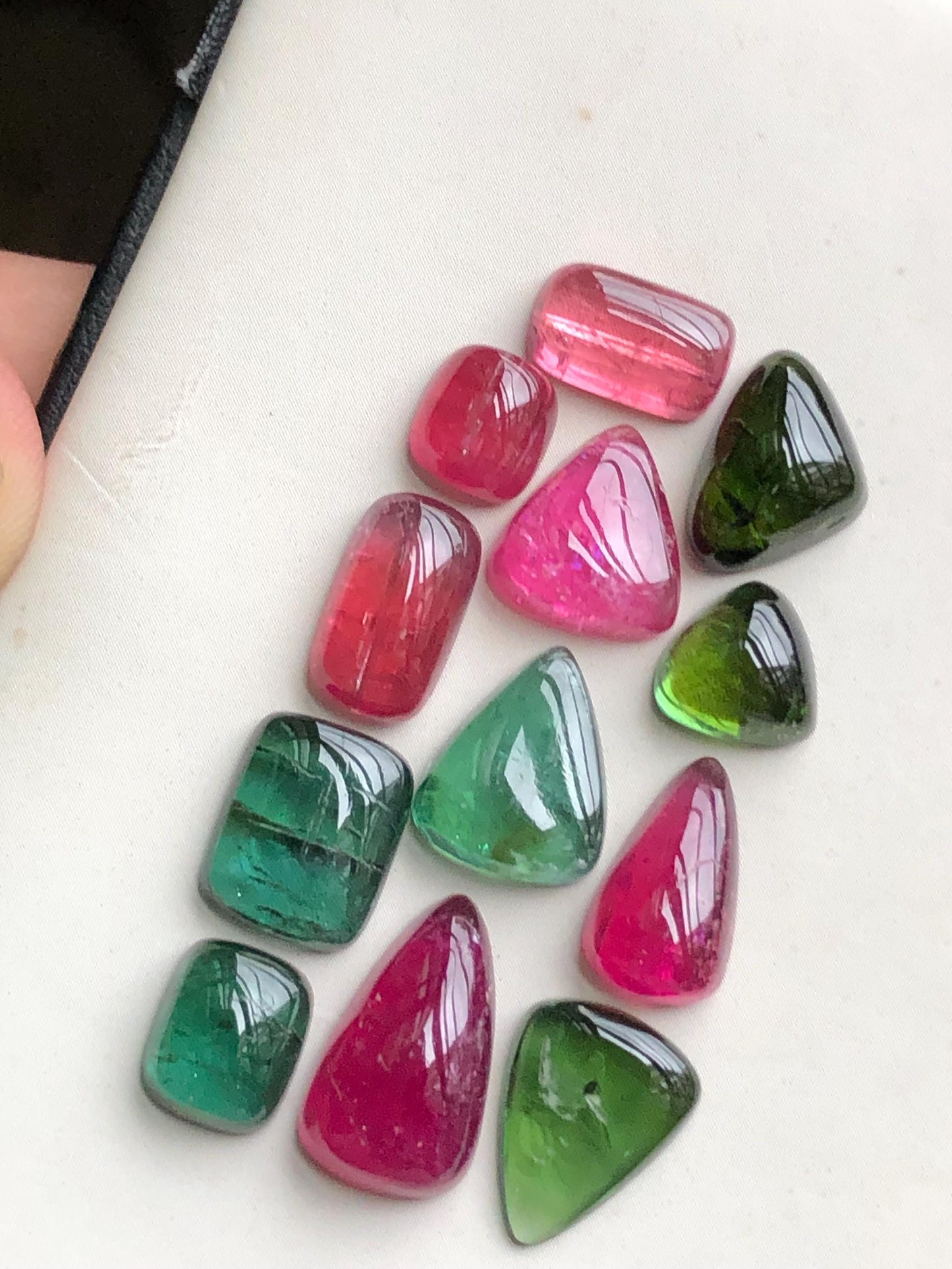 Multi colours tourmaline cabochons lot 37 carats