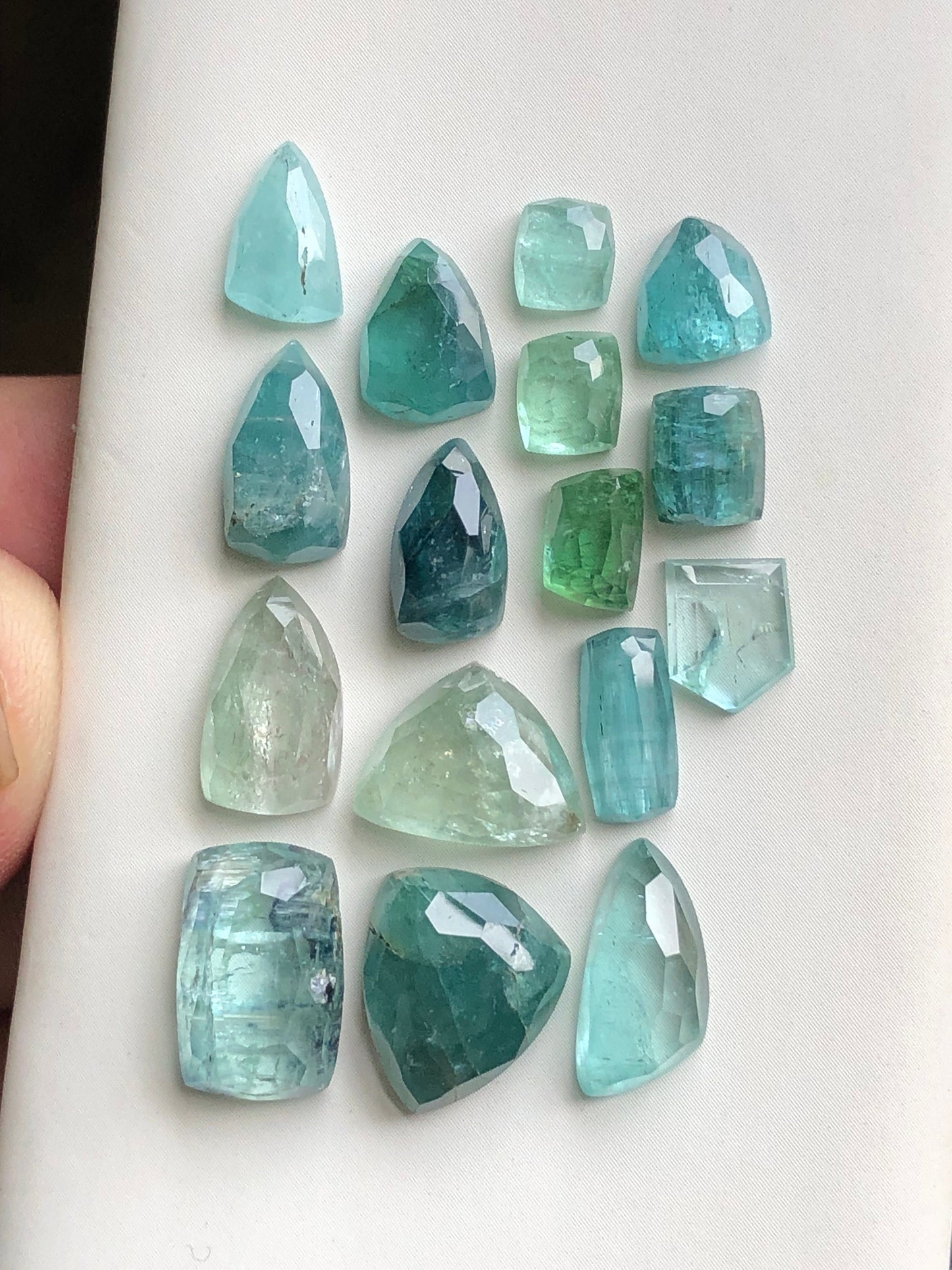 Blue tourmaline rose cut lot 40 carats flat backs