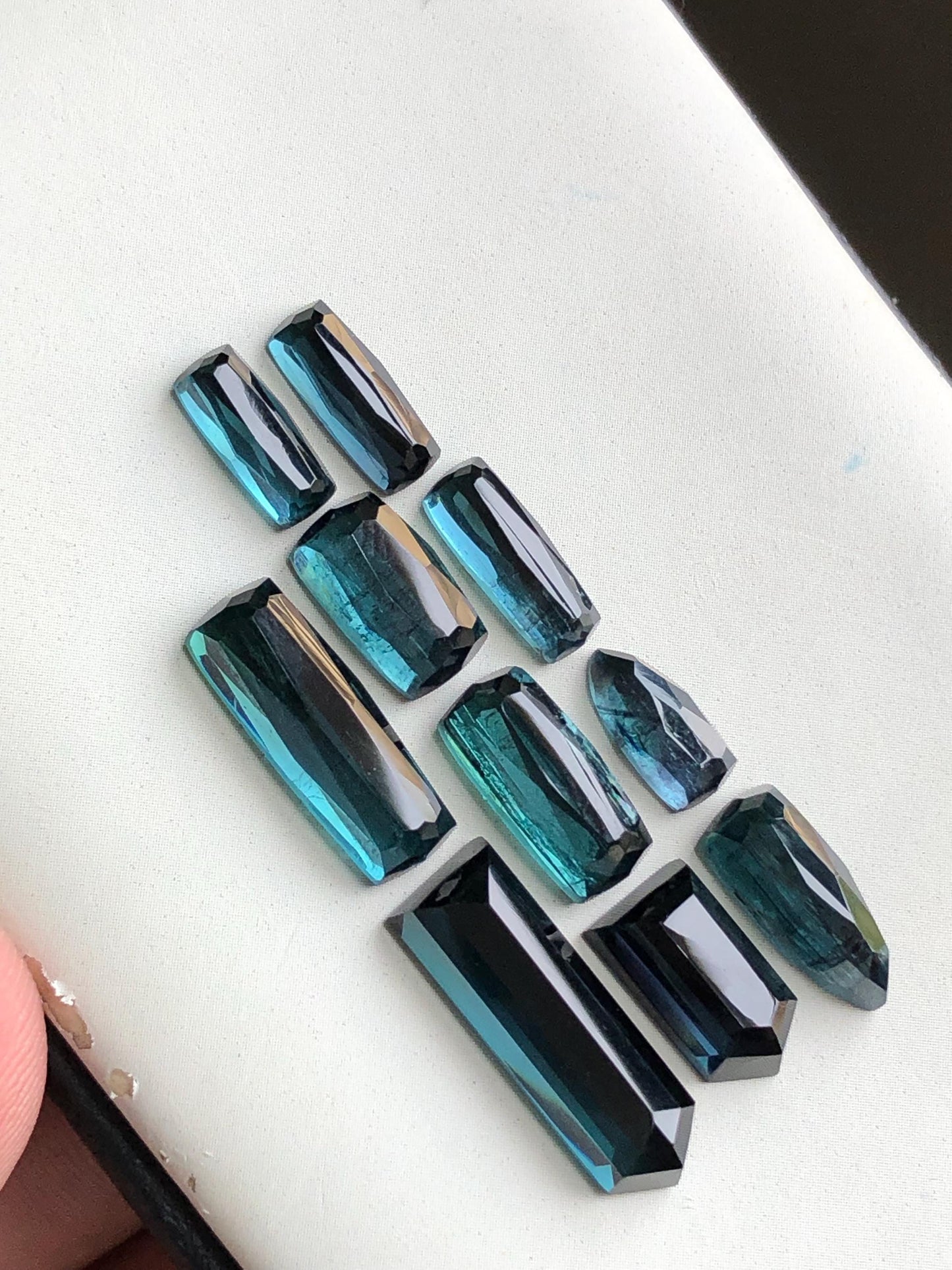 Dark blue tourmaline rose cuts lot 30 carats