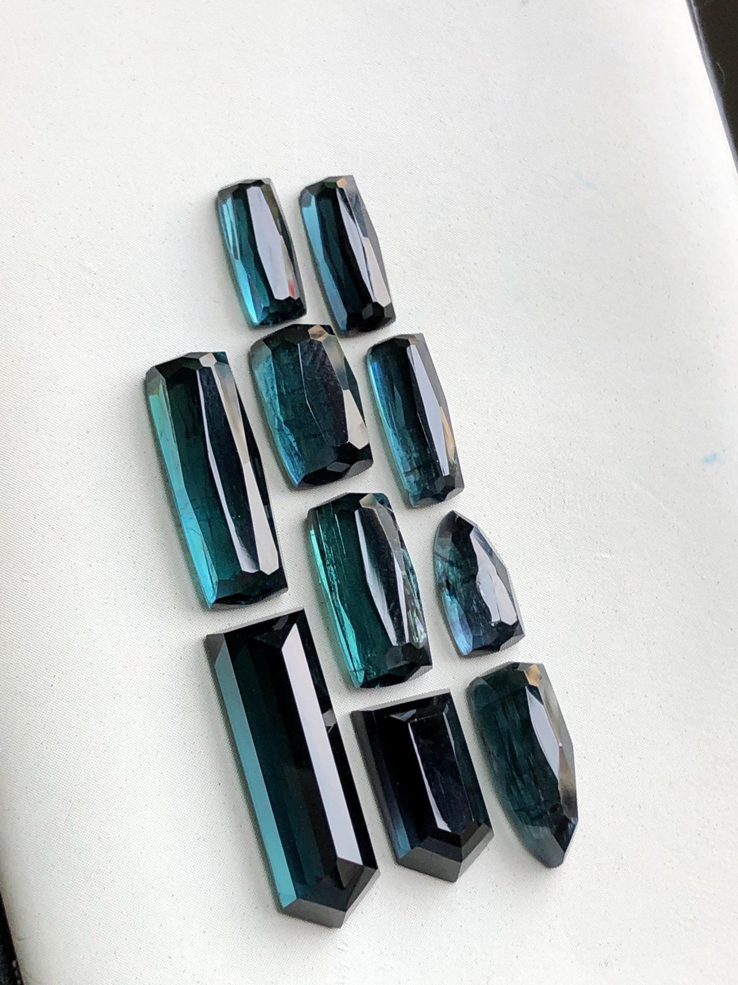 Dark blue tourmaline rose cuts lot 30 carats