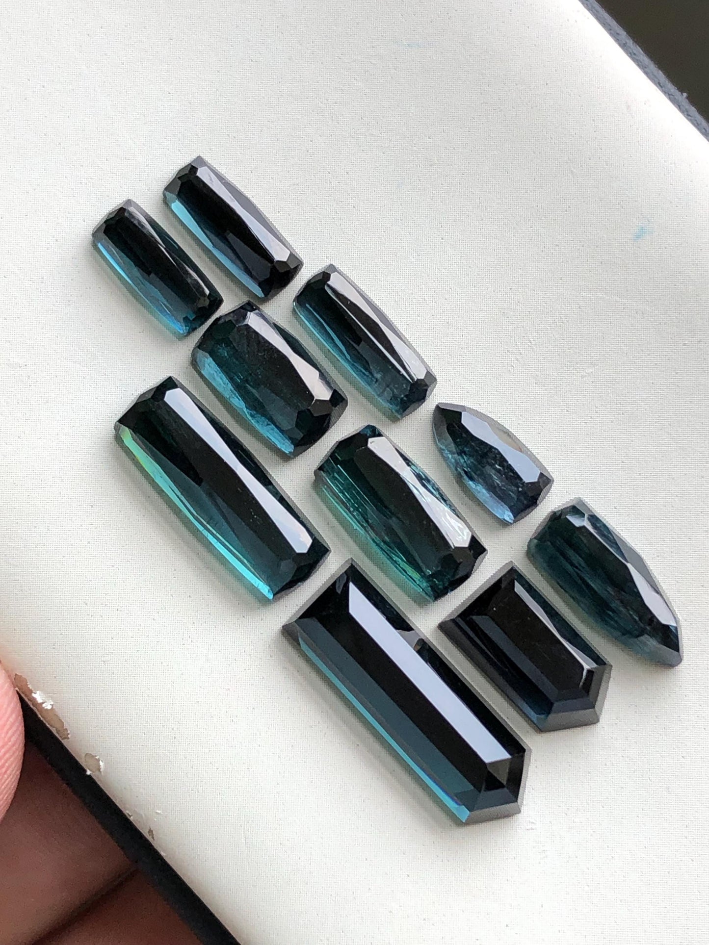 Dark blue tourmaline rose cuts lot 30 carats