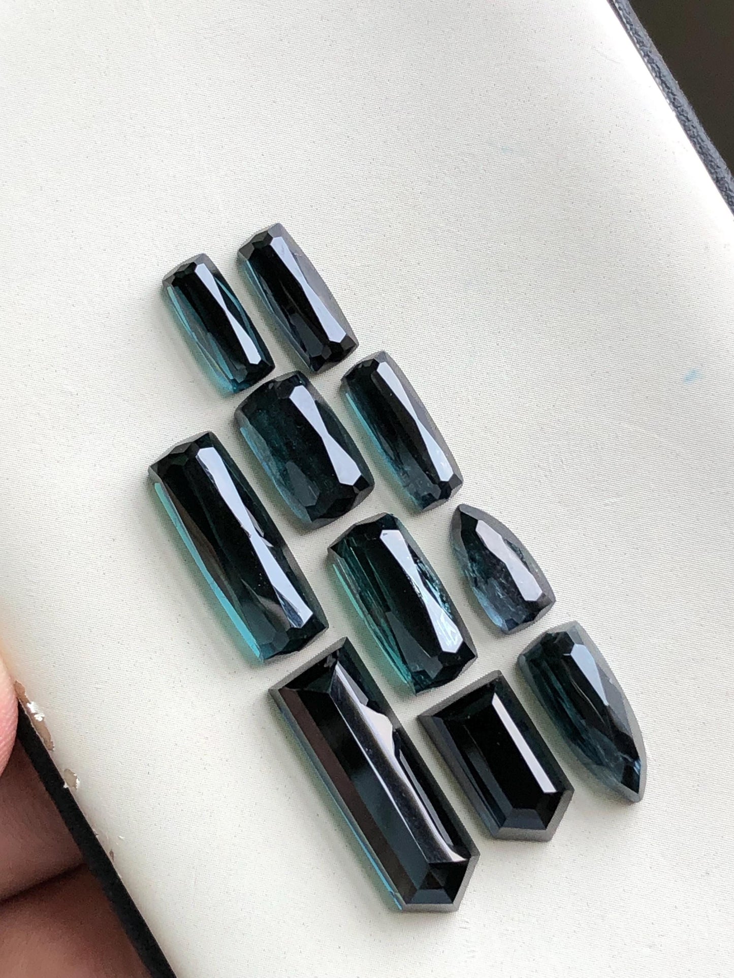 Dark blue tourmaline rose cuts lot 30 carats