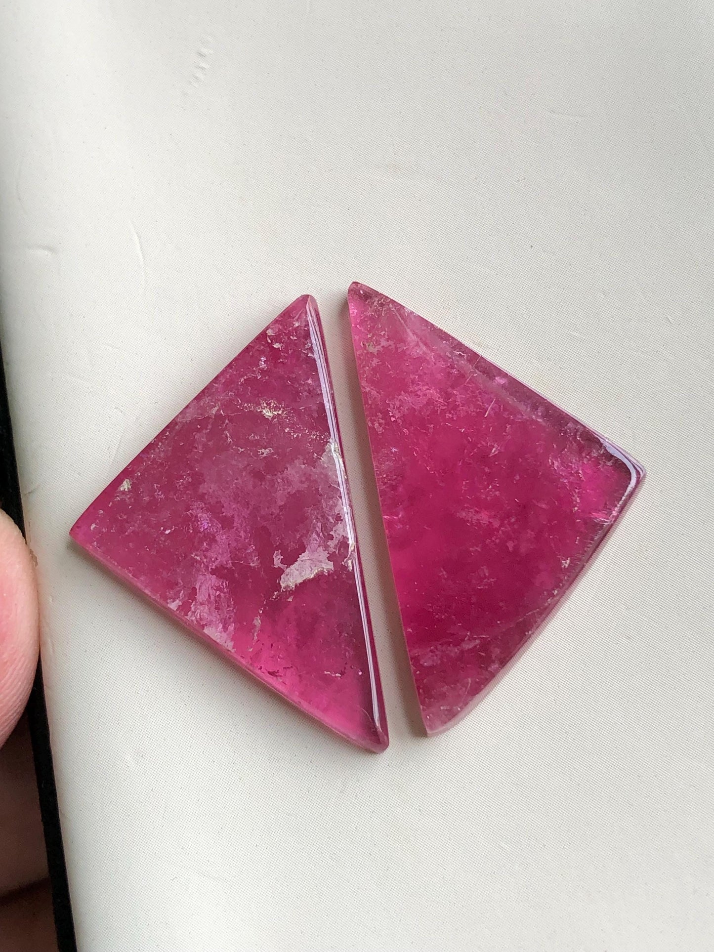 30.20 carats pink tourmaline pair cabochon