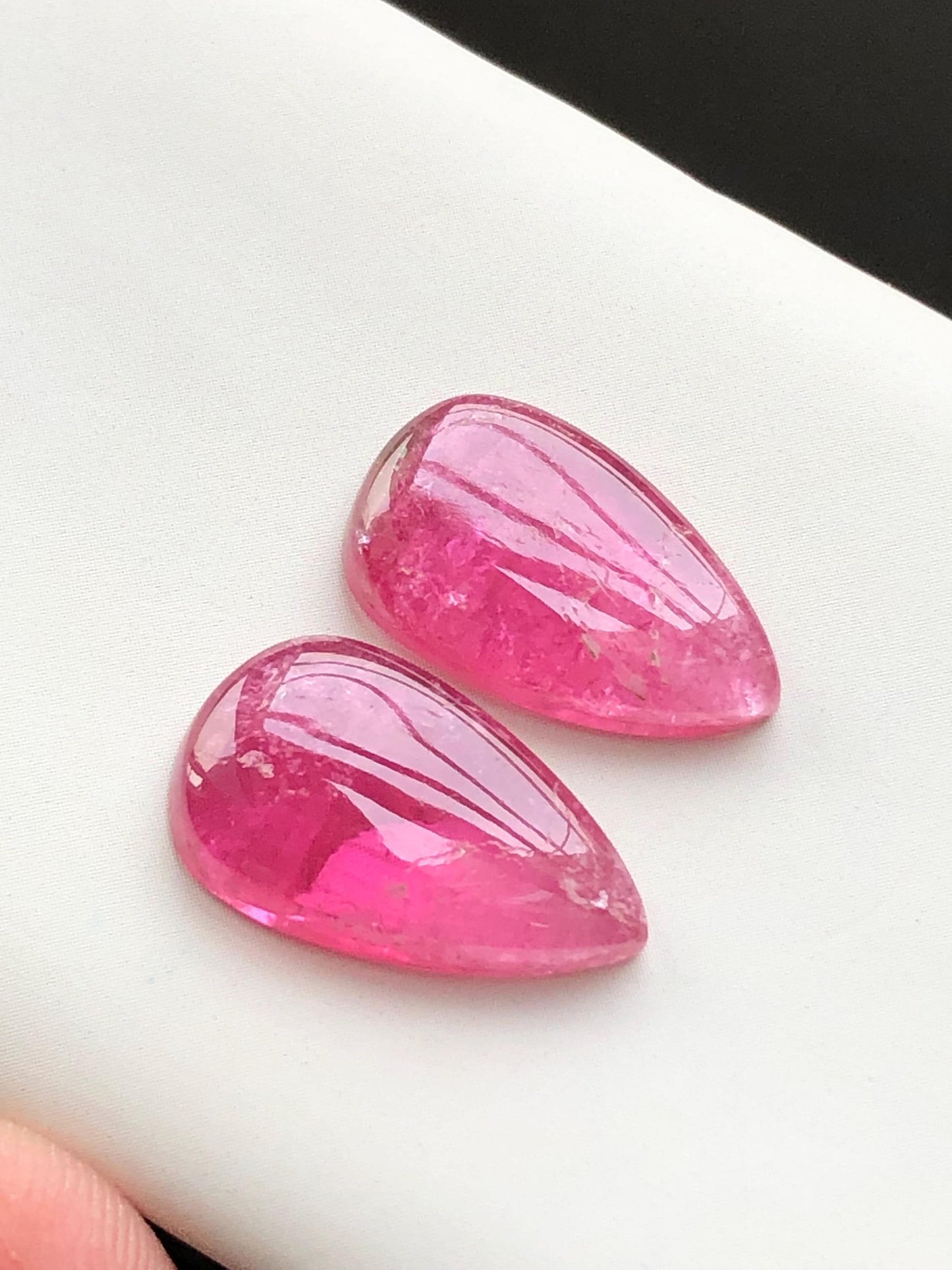 15.90 carats pink tourmaline pair cabochon