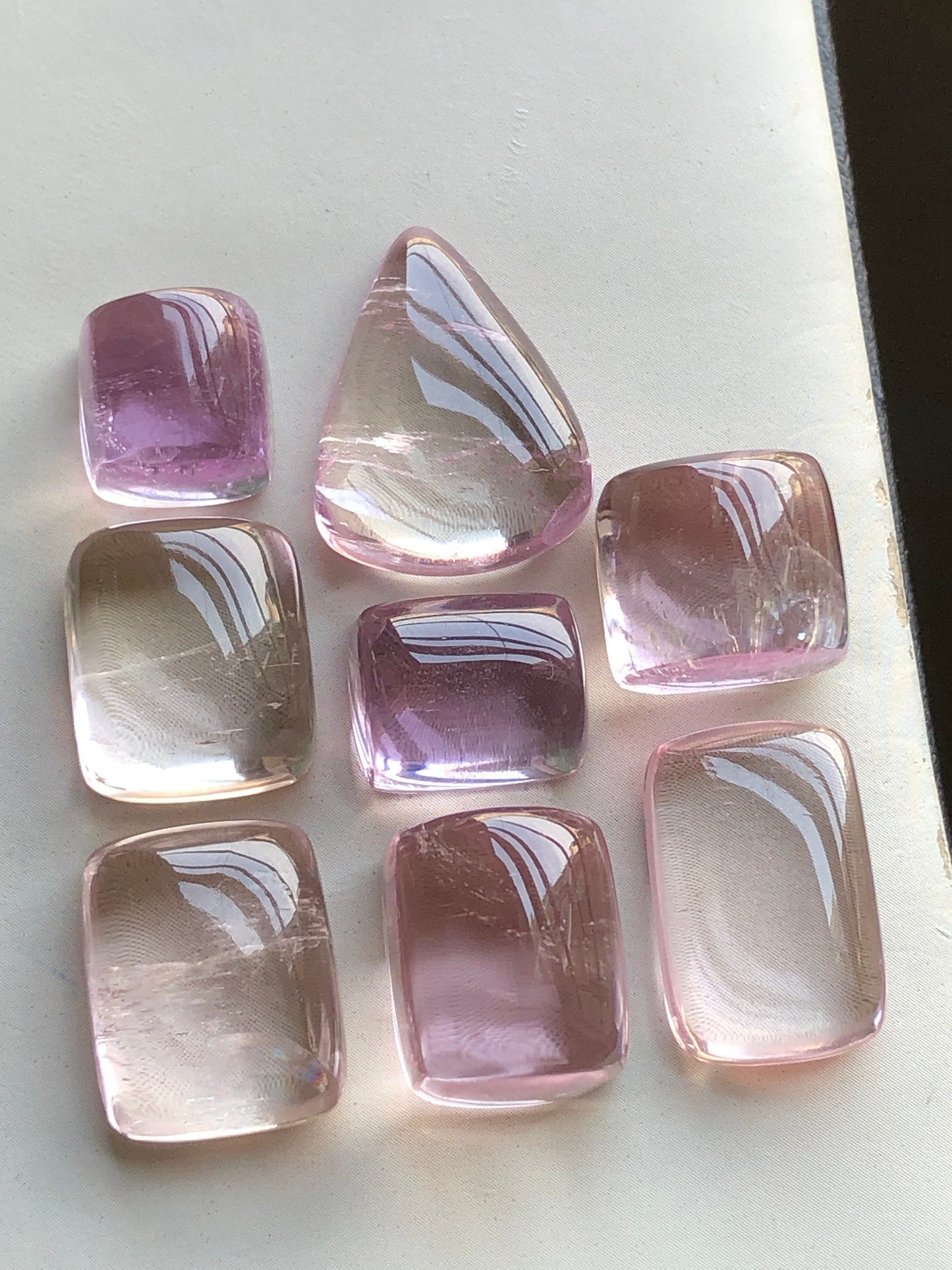 Kunzite cabochons lot 140 carats