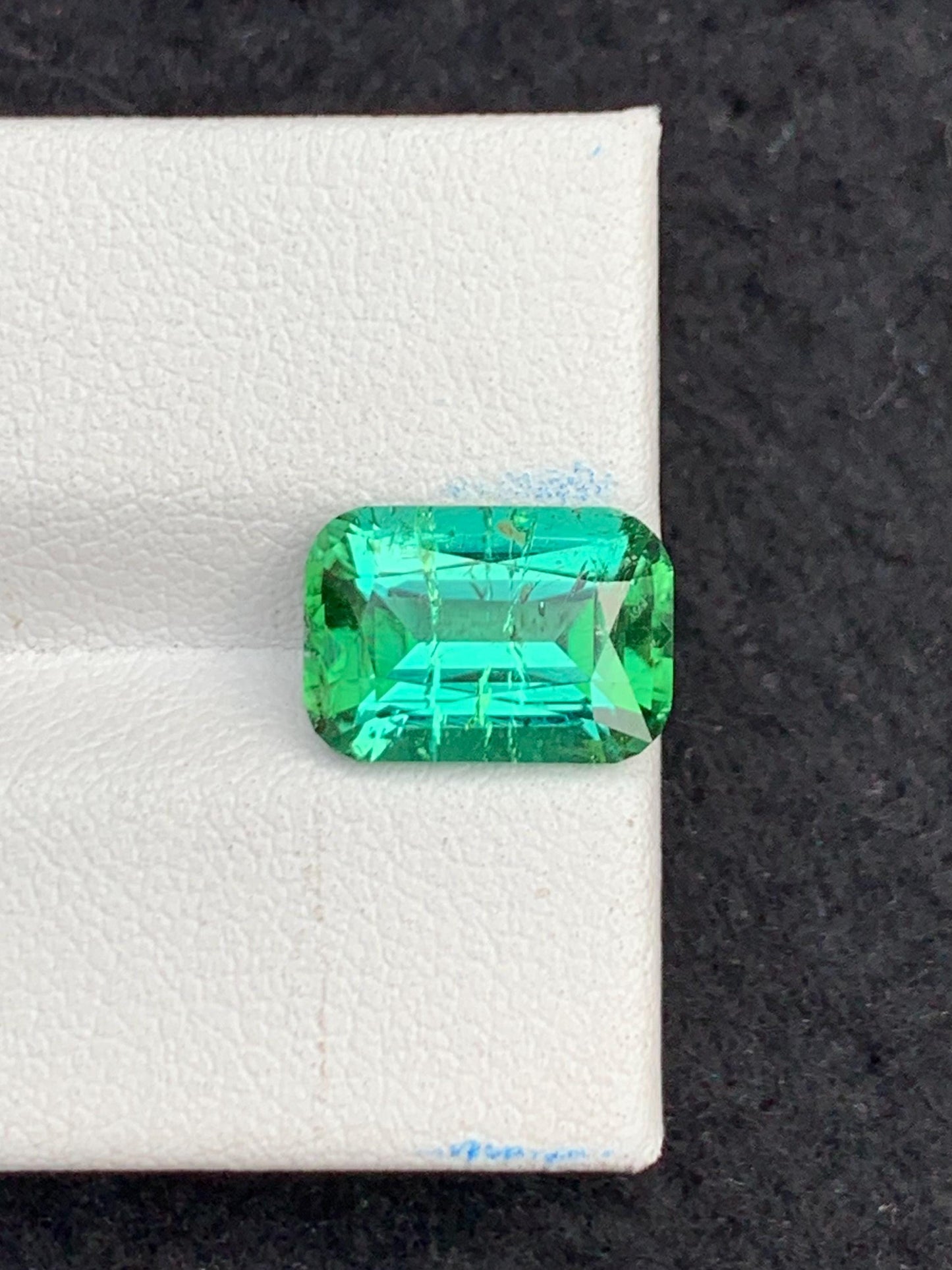 4 ct faceted bluish green tourmaline dimension:11*8*6mm