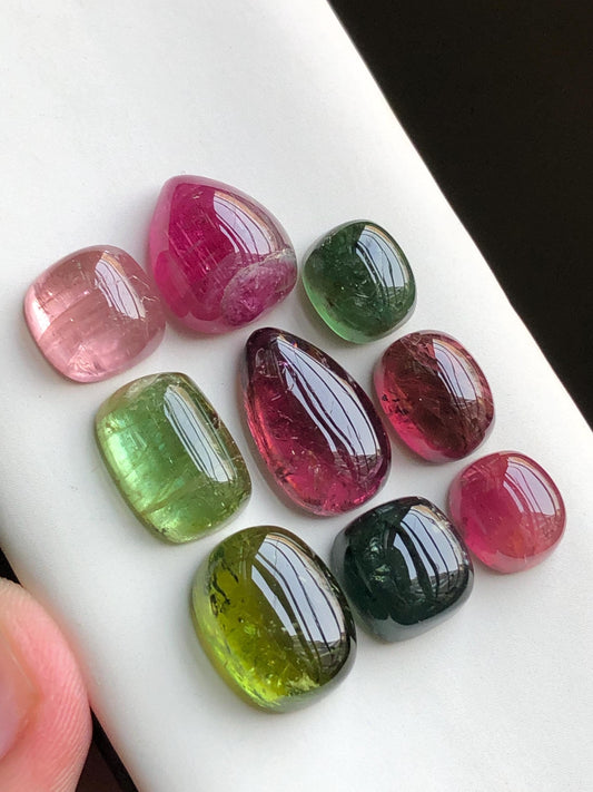 65 carats Multi colour tourmaline cabochons lot origin Afghanistan