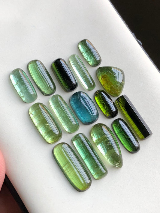 35.80 carats Green tourmaline cabochons origin Afghanistan