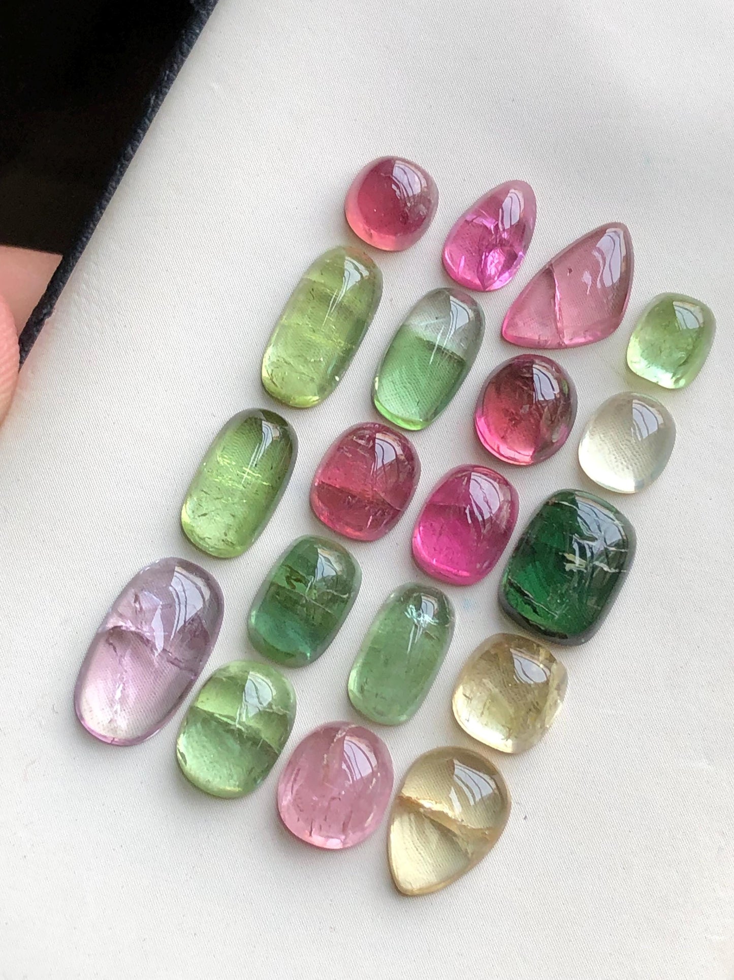 33.70 carats Multi colours tourmaline cabochons lot origin Afghanistan