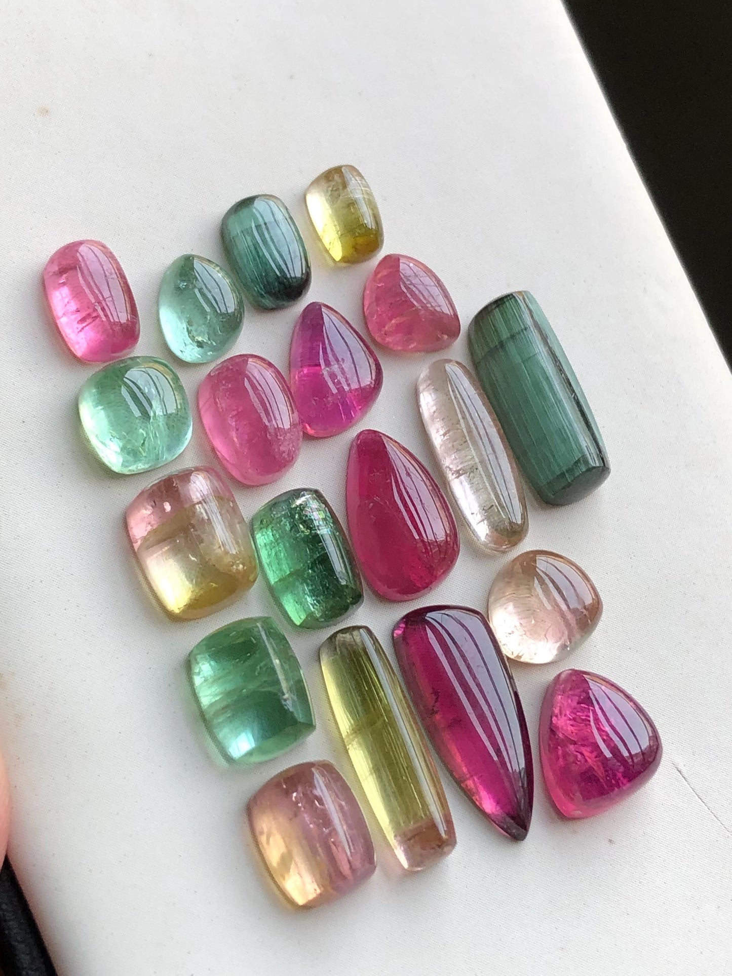 46.50 carats Multi colours tourmaline cabochons lot origin Afghanistan kunar mines