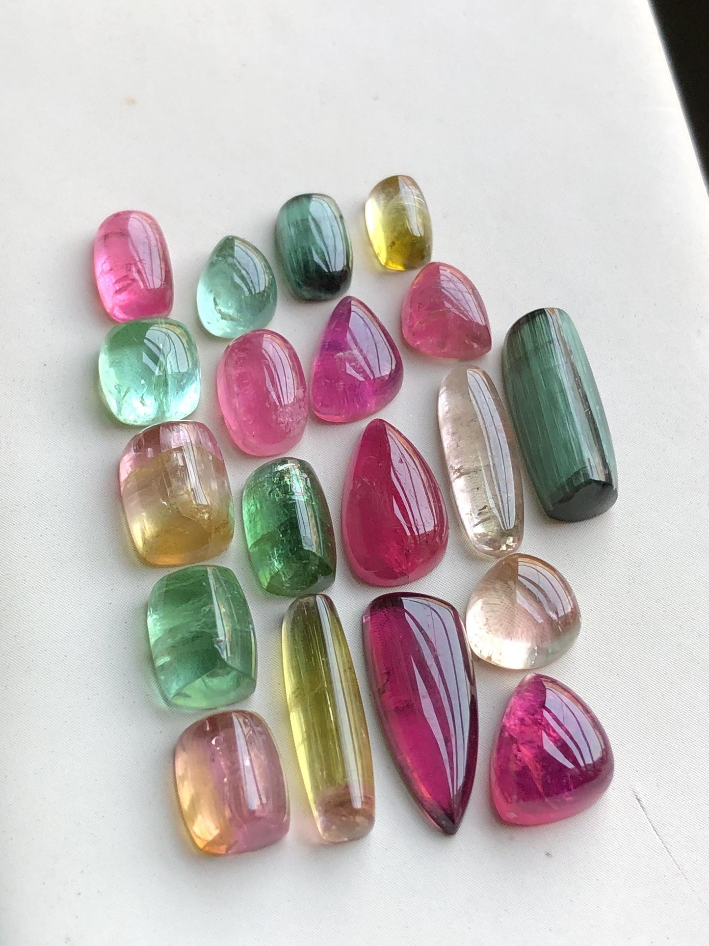 46.50 carats Multi colours tourmaline cabochons lot origin Afghanistan kunar mines