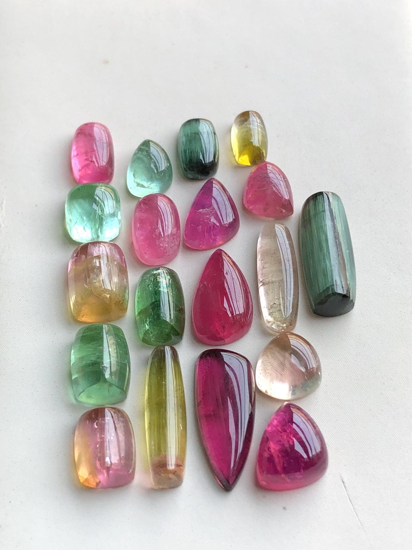 46.50 carats Multi colours tourmaline cabochons lot origin Afghanistan kunar mines