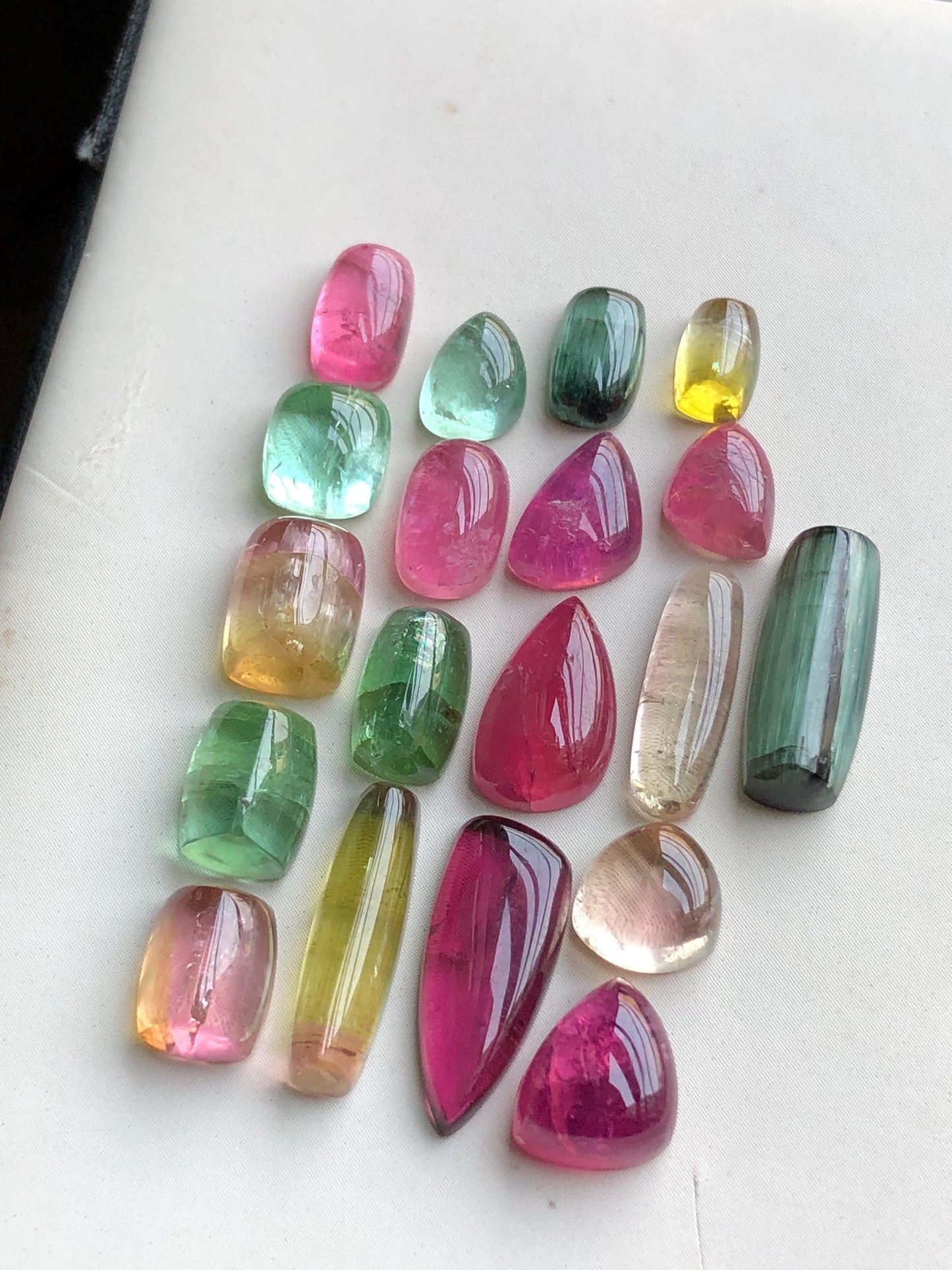 46.50 carats Multi colours tourmaline cabochons lot origin Afghanistan kunar mines