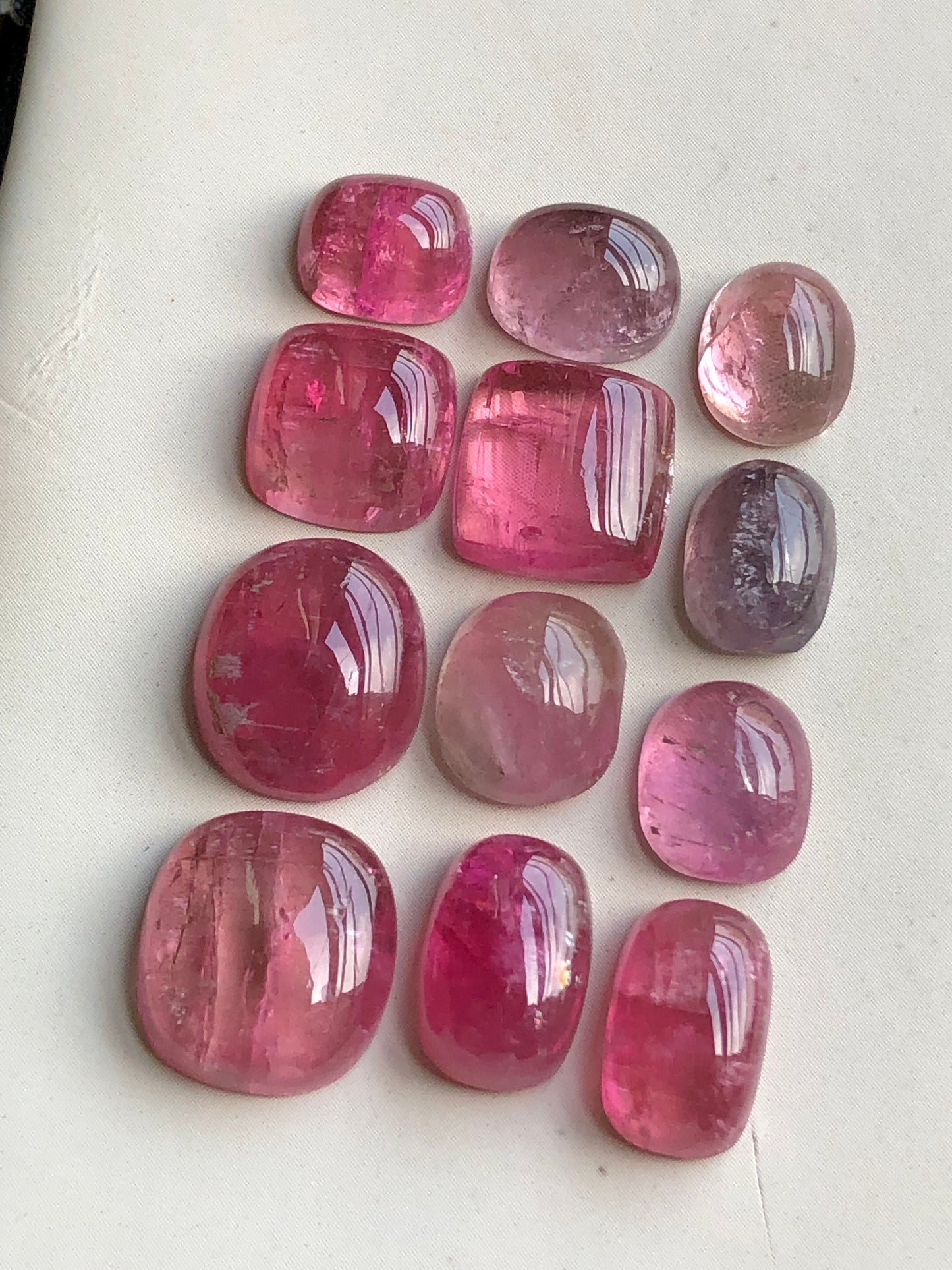 Pink tourmaline cabochons 48.90 carats flat back natural from Afghanistan