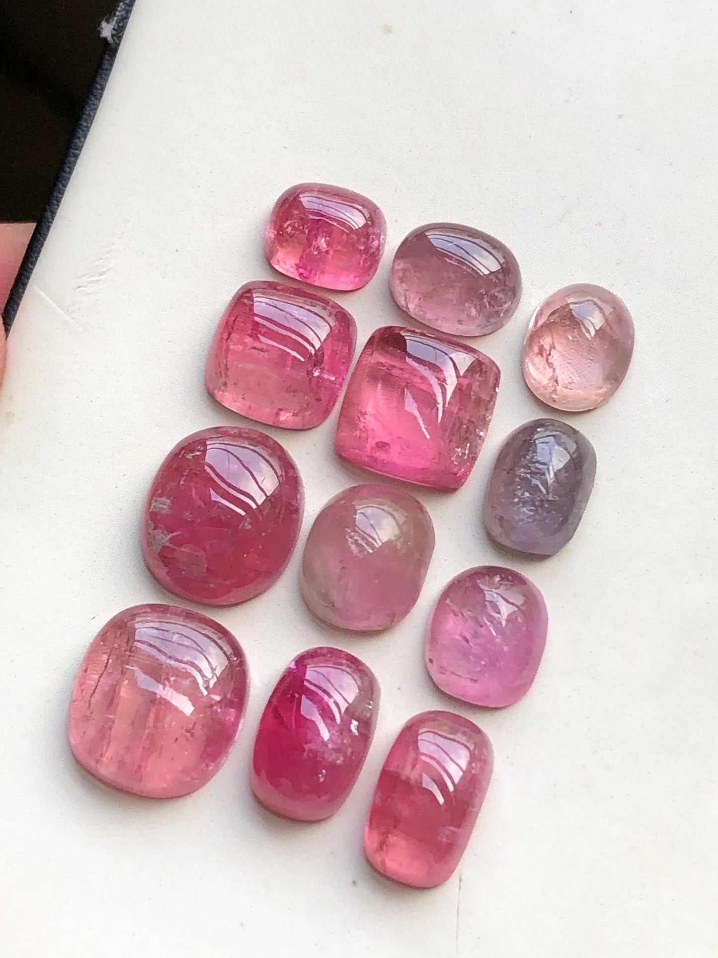 Pink tourmaline cabochons 48.90 carats flat back natural from Afghanistan