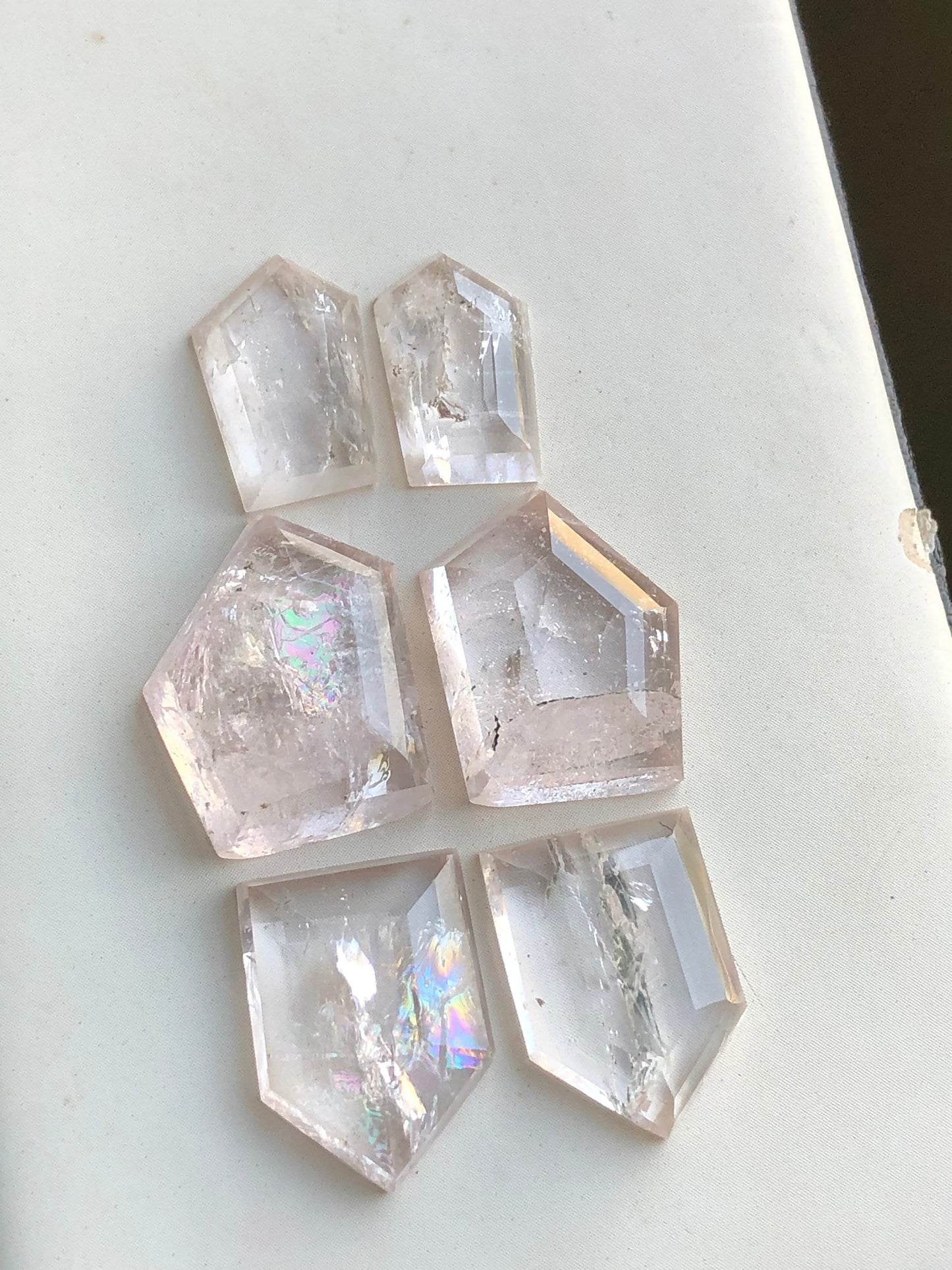 Morganite pairs rose cuts 46.20 carats