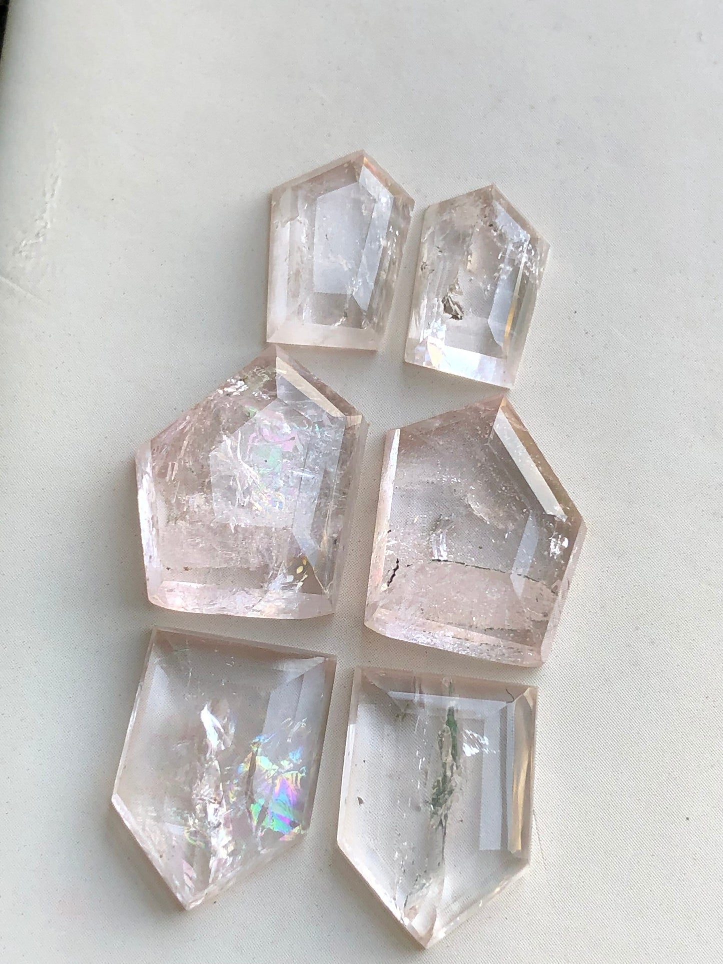 Morganite pairs rose cuts 46.20 carats