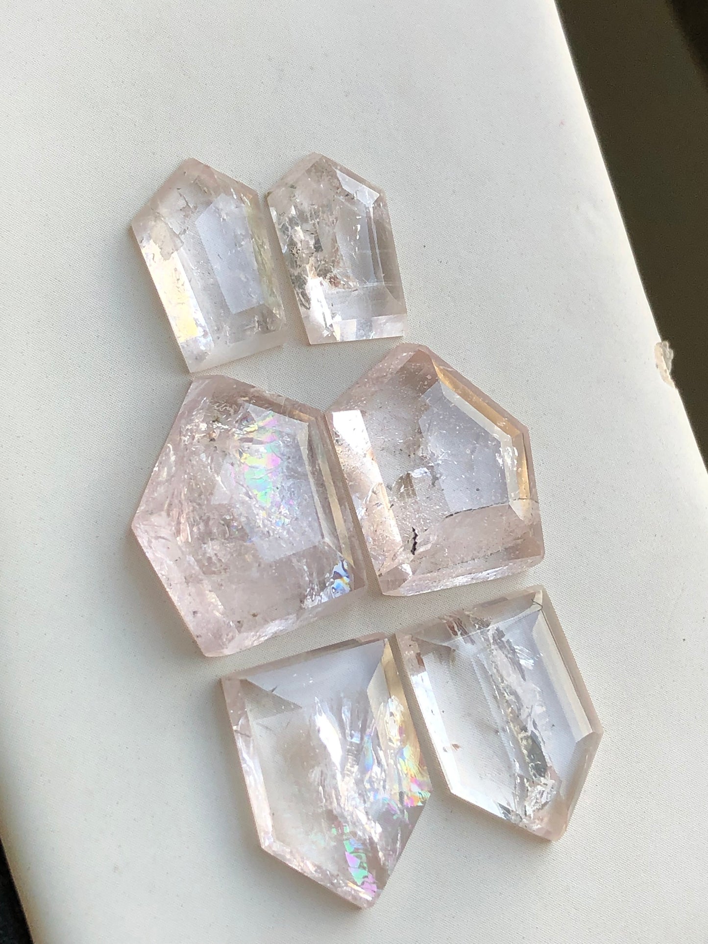 Morganite pairs rose cuts 46.20 carats