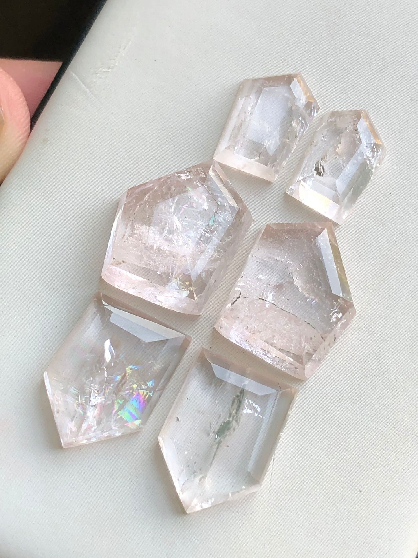 Morganite pairs rose cuts 46.20 carats