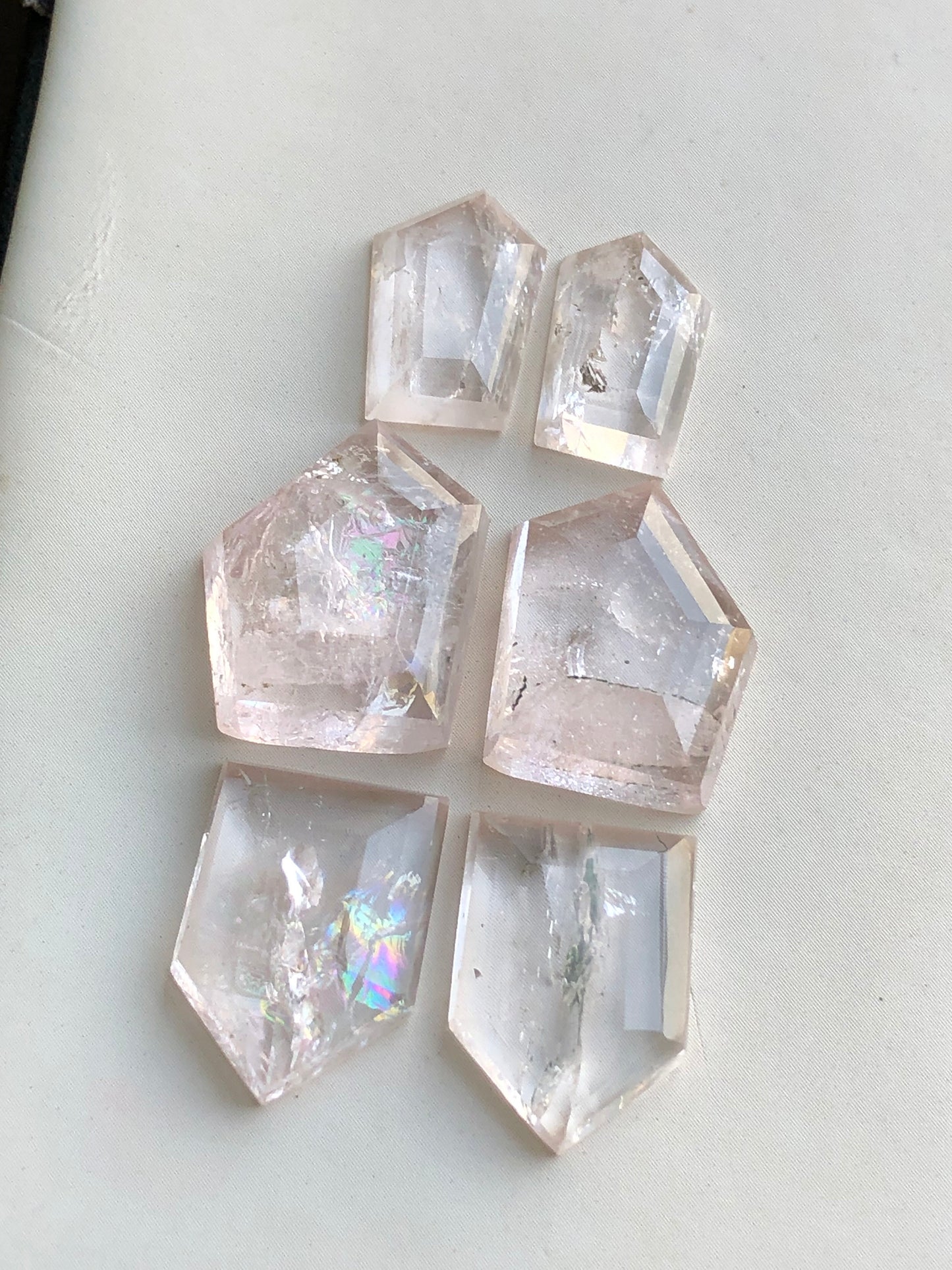 Morganite pairs rose cuts 46.20 carats