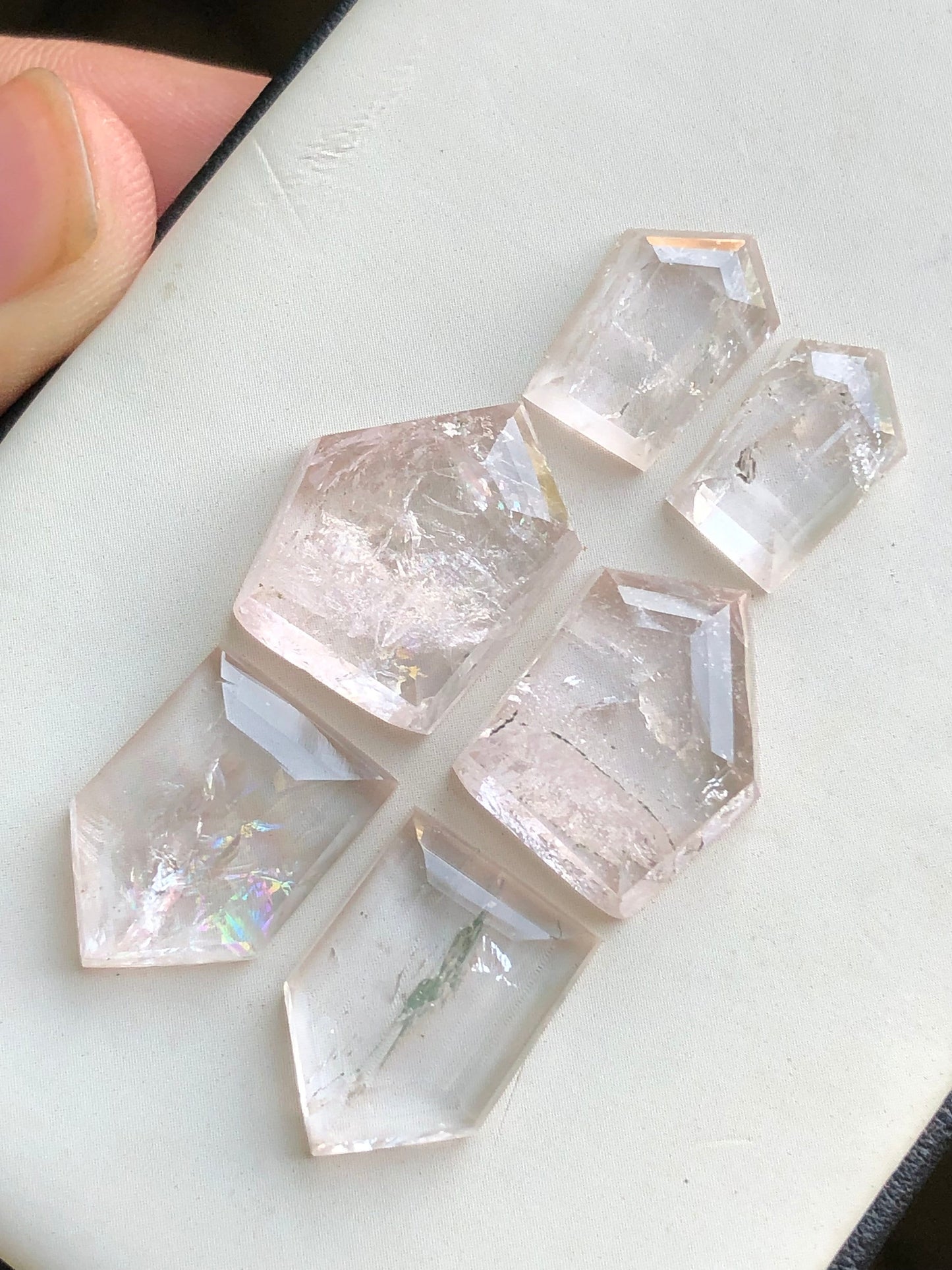 Morganite pairs rose cuts 46.20 carats