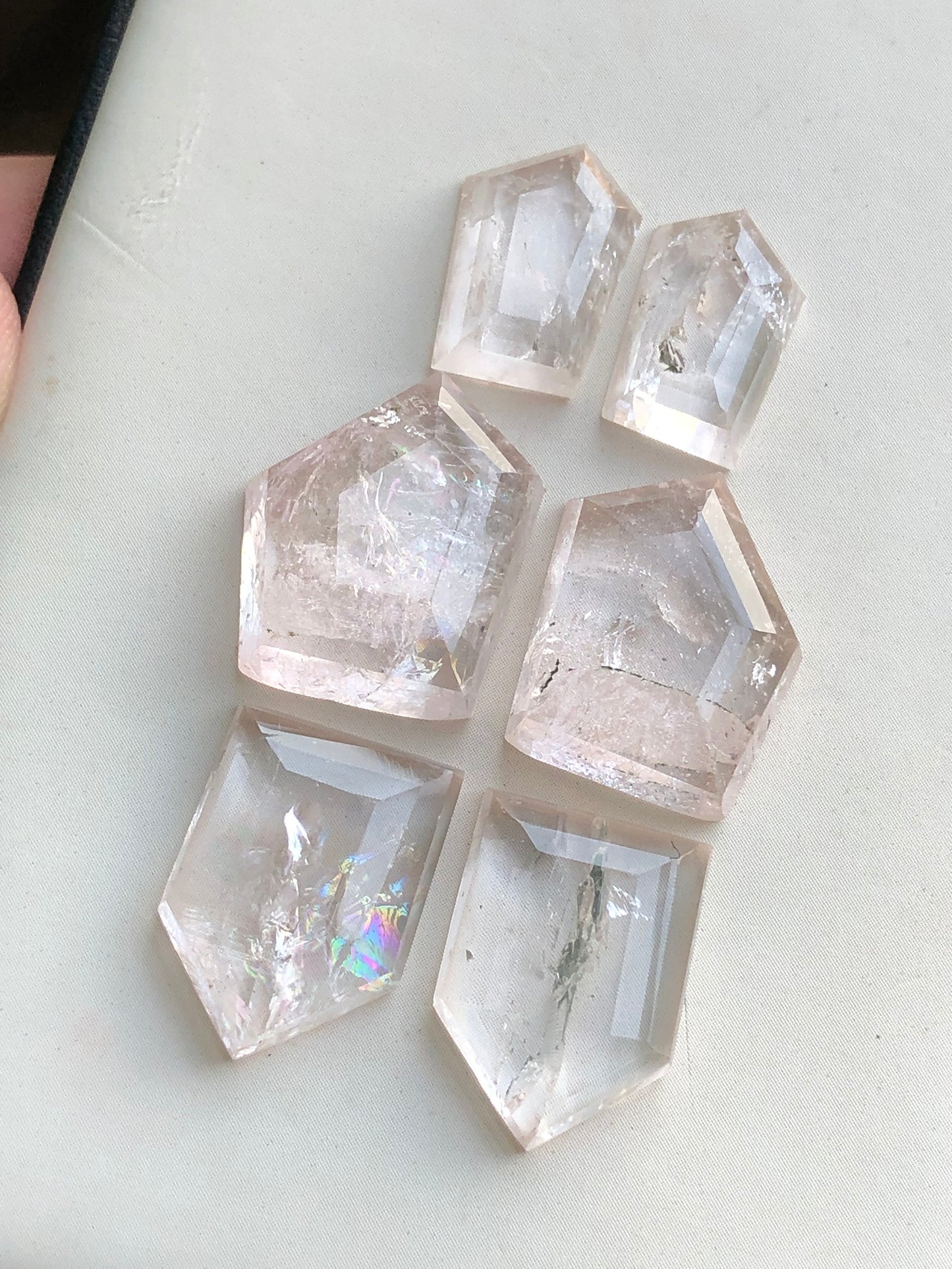 Morganite pairs rose cuts 46.20 carats