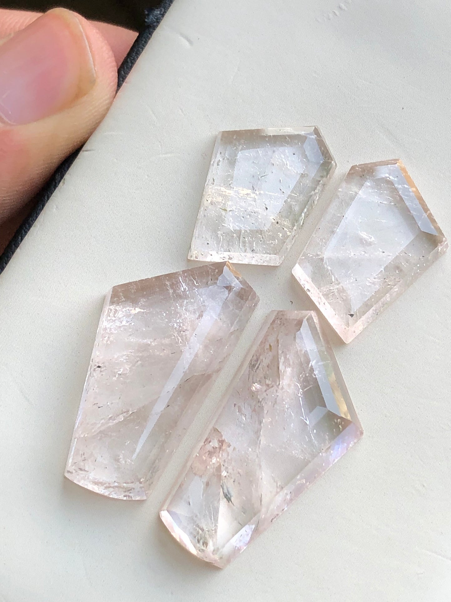 Morganite pairs rose cuts 57.60 carats