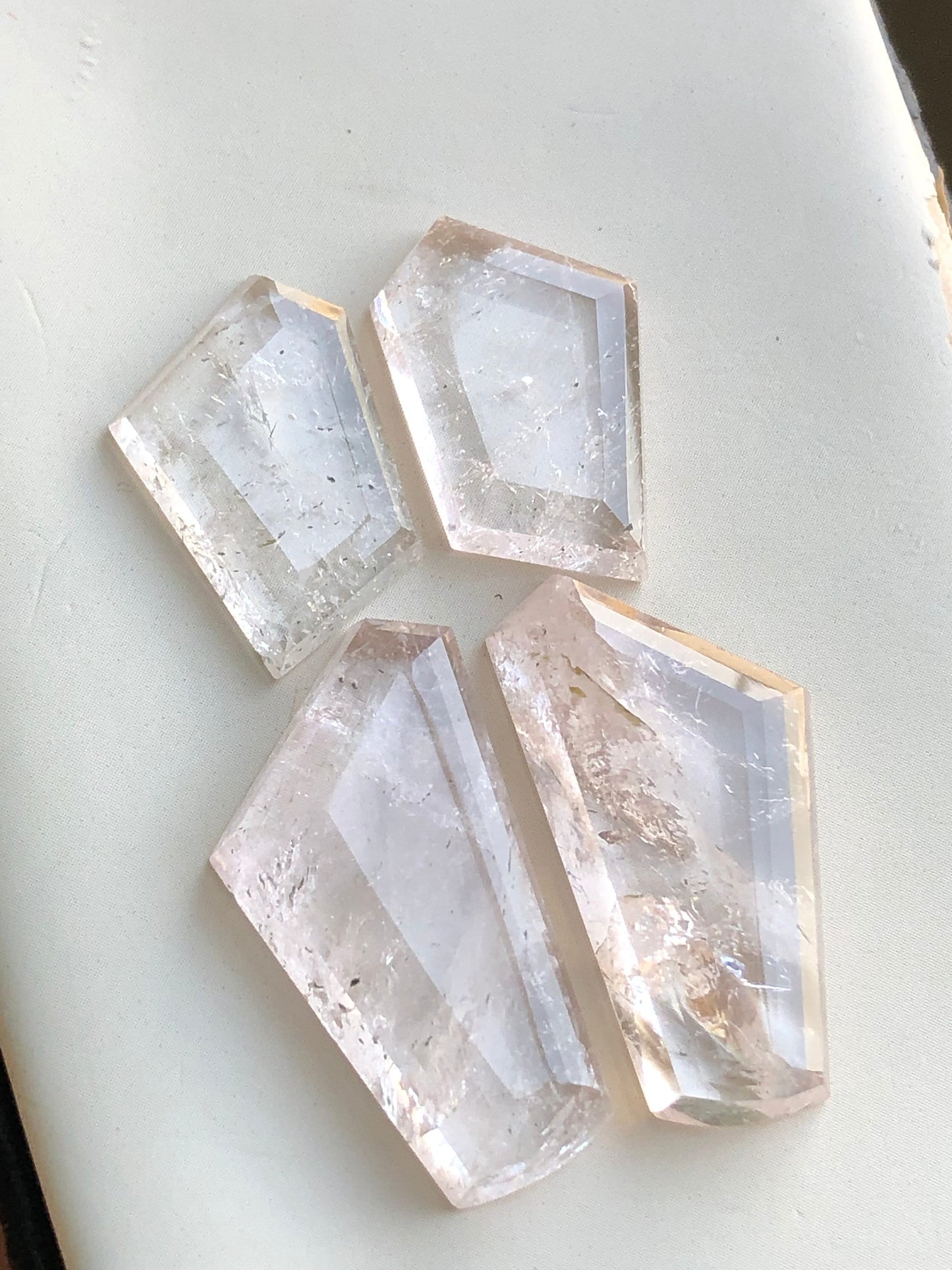 Morganite pairs rose cuts 57.60 carats