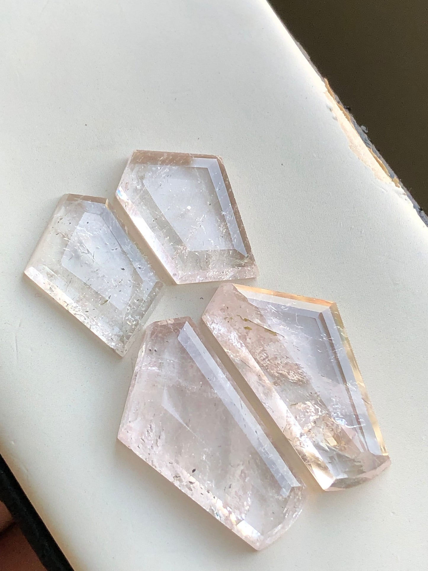 Morganite pairs rose cuts 57.60 carats