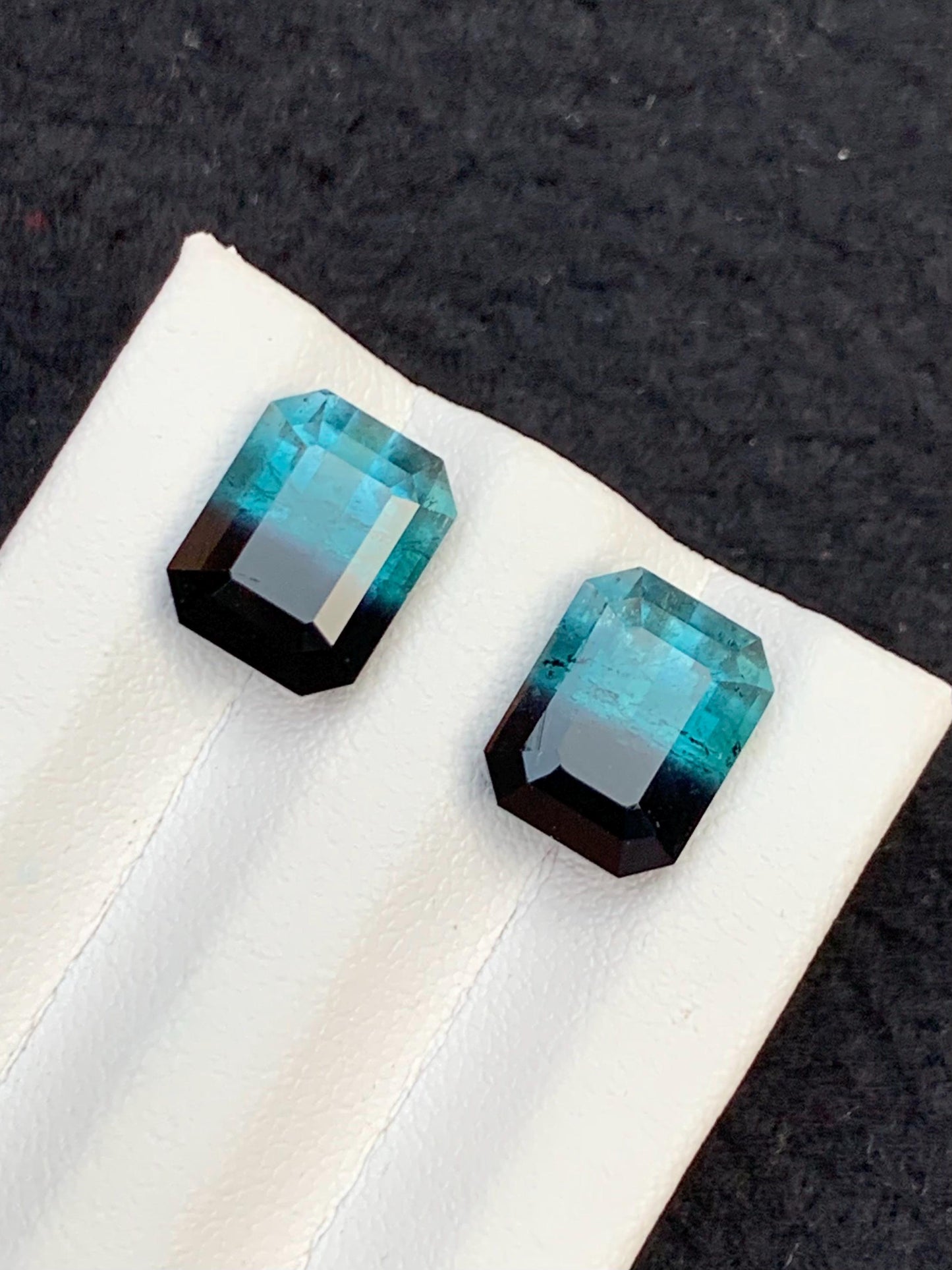 10 ct faceted bi colour tourmaline pair dimension:10*8*7mm