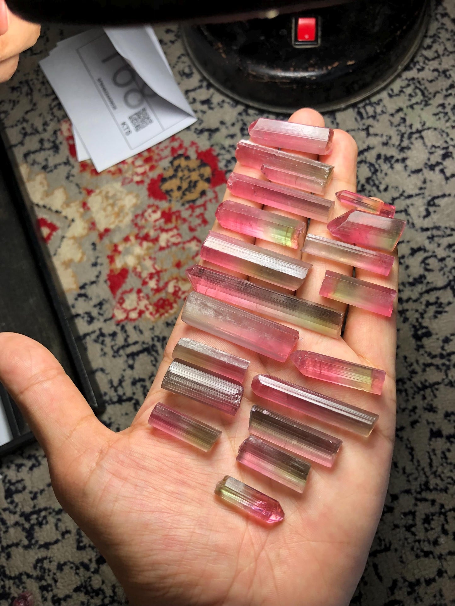 106 grams top quality facet grade tourmaline crystals