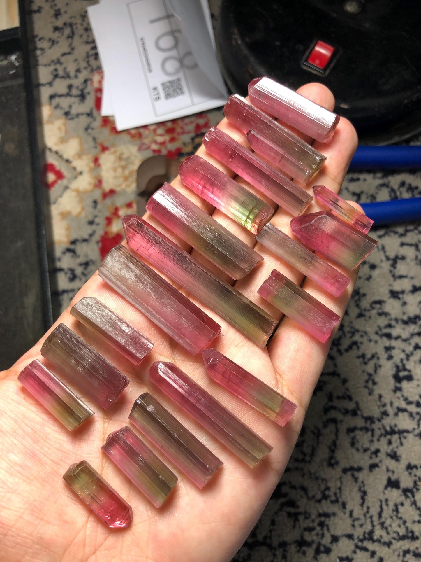 106 grams top quality facet grade tourmaline crystals