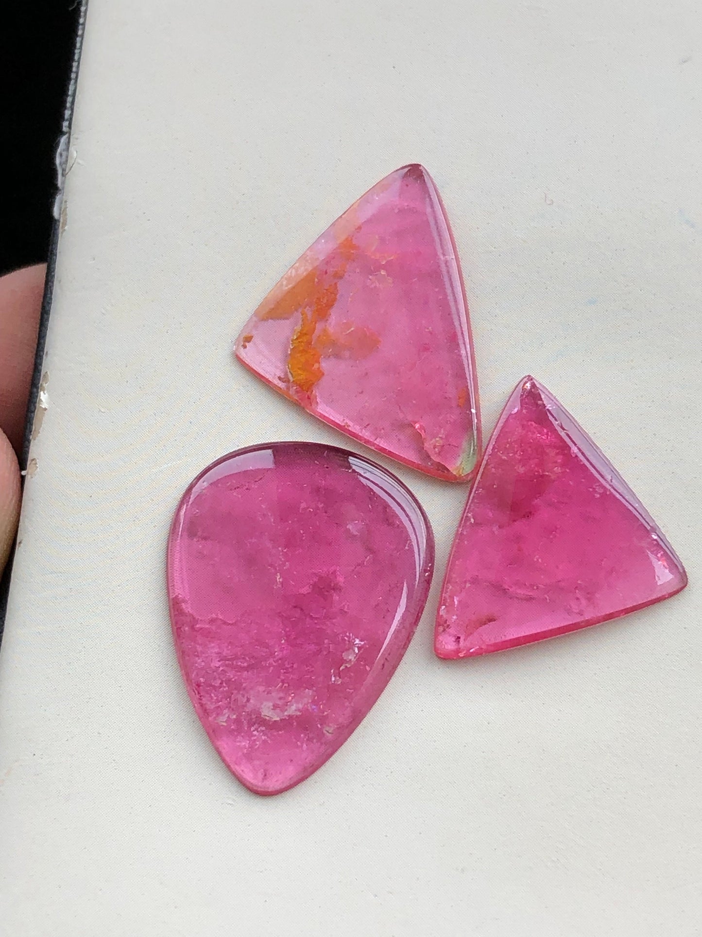 Pink tourmaline cabochons lot 25 carats