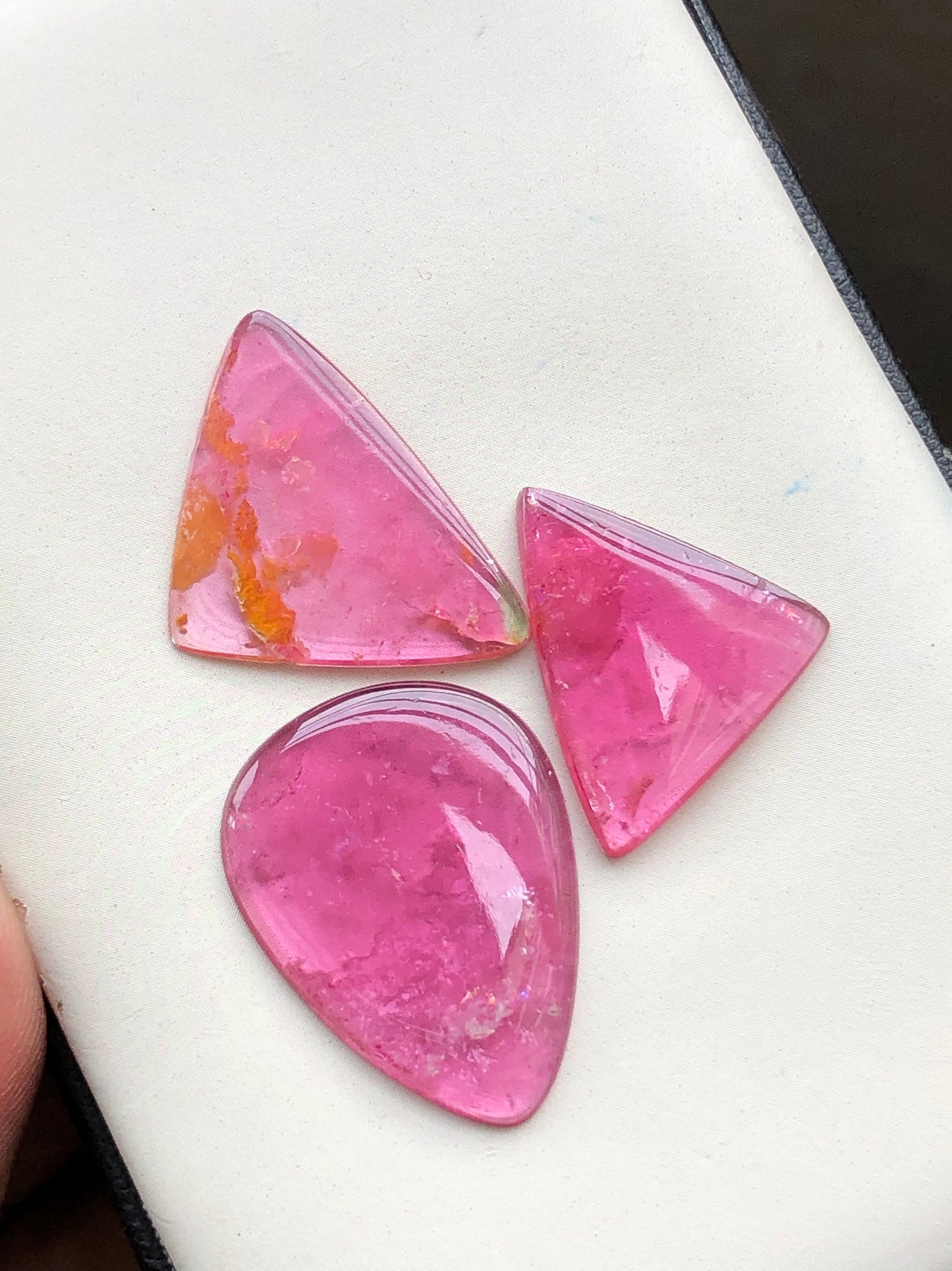 Pink tourmaline cabochons lot 25 carats