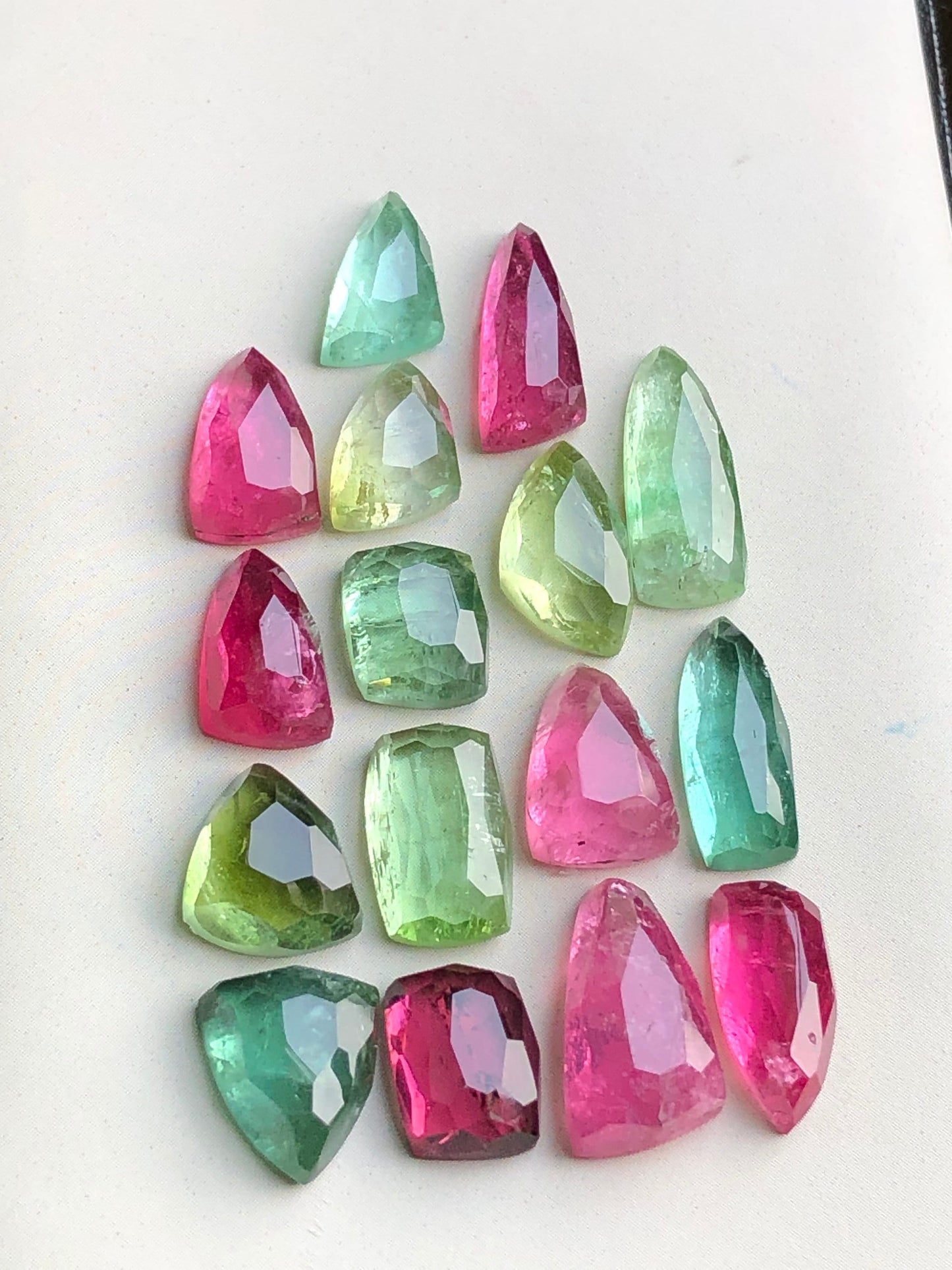 Multi colours tourmaline rose cuts lot 44 carats