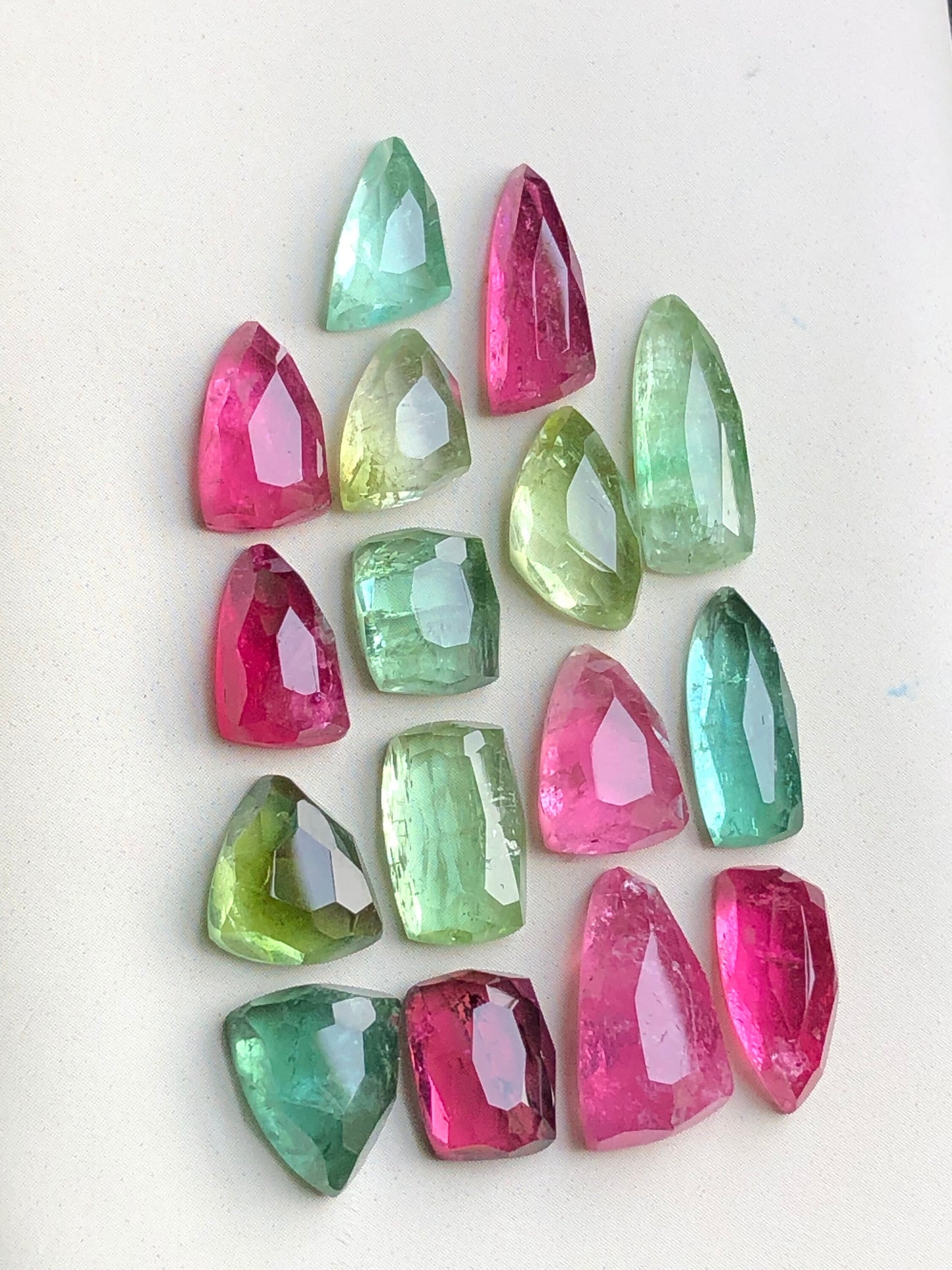 Multi colours tourmaline rose cuts lot 44 carats